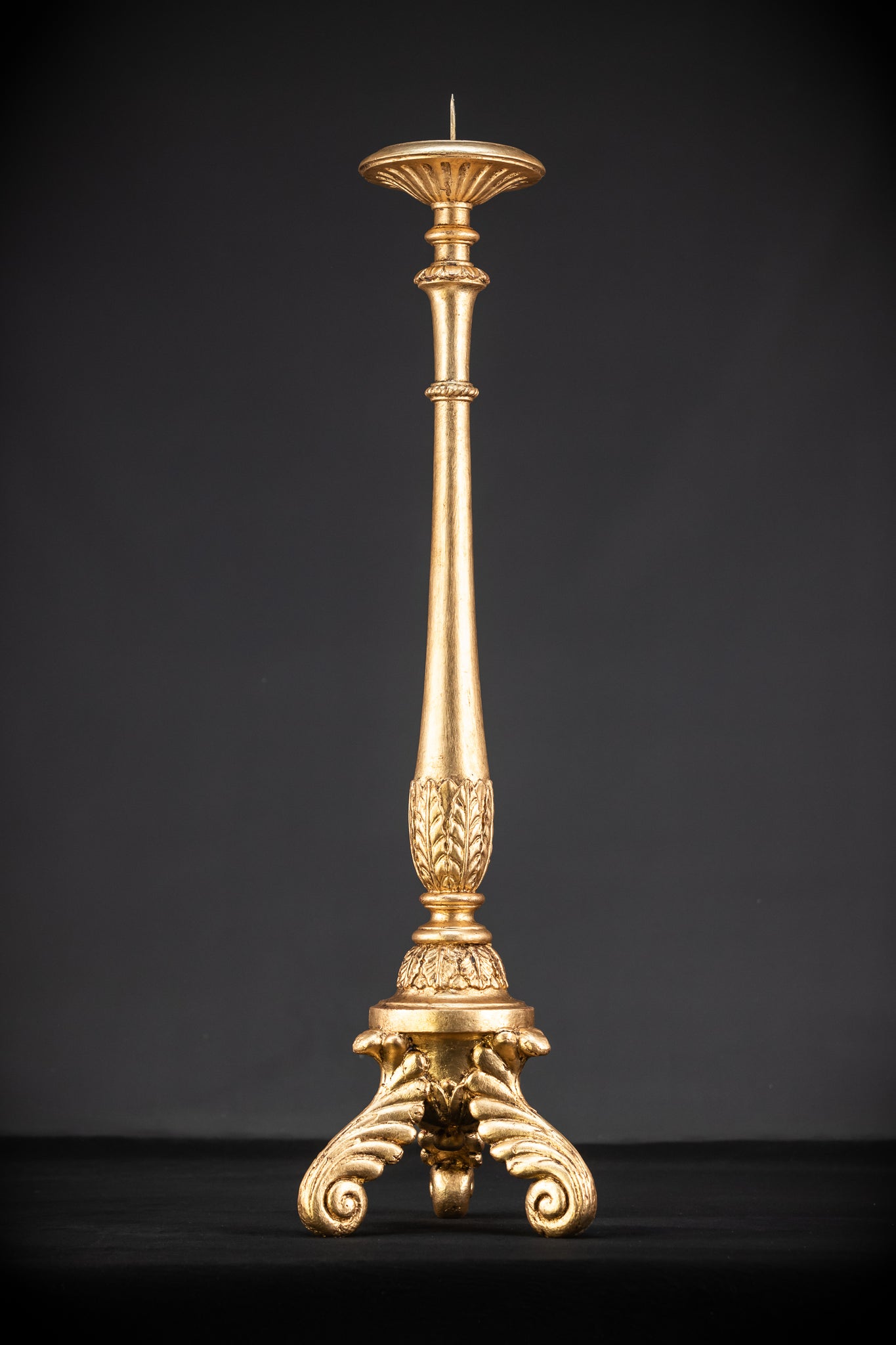 Candlesticks Pair French | Gilded Wood 1800s Antique 33.1"