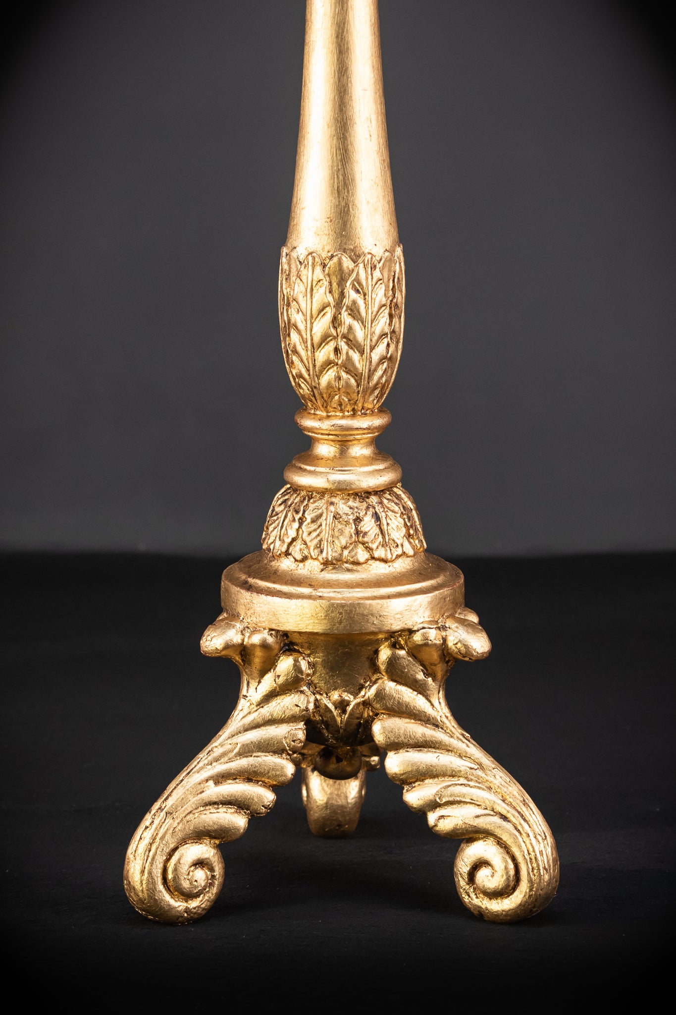 Candlesticks Pair French | Gilded Wood 1800s Antique 33.1"