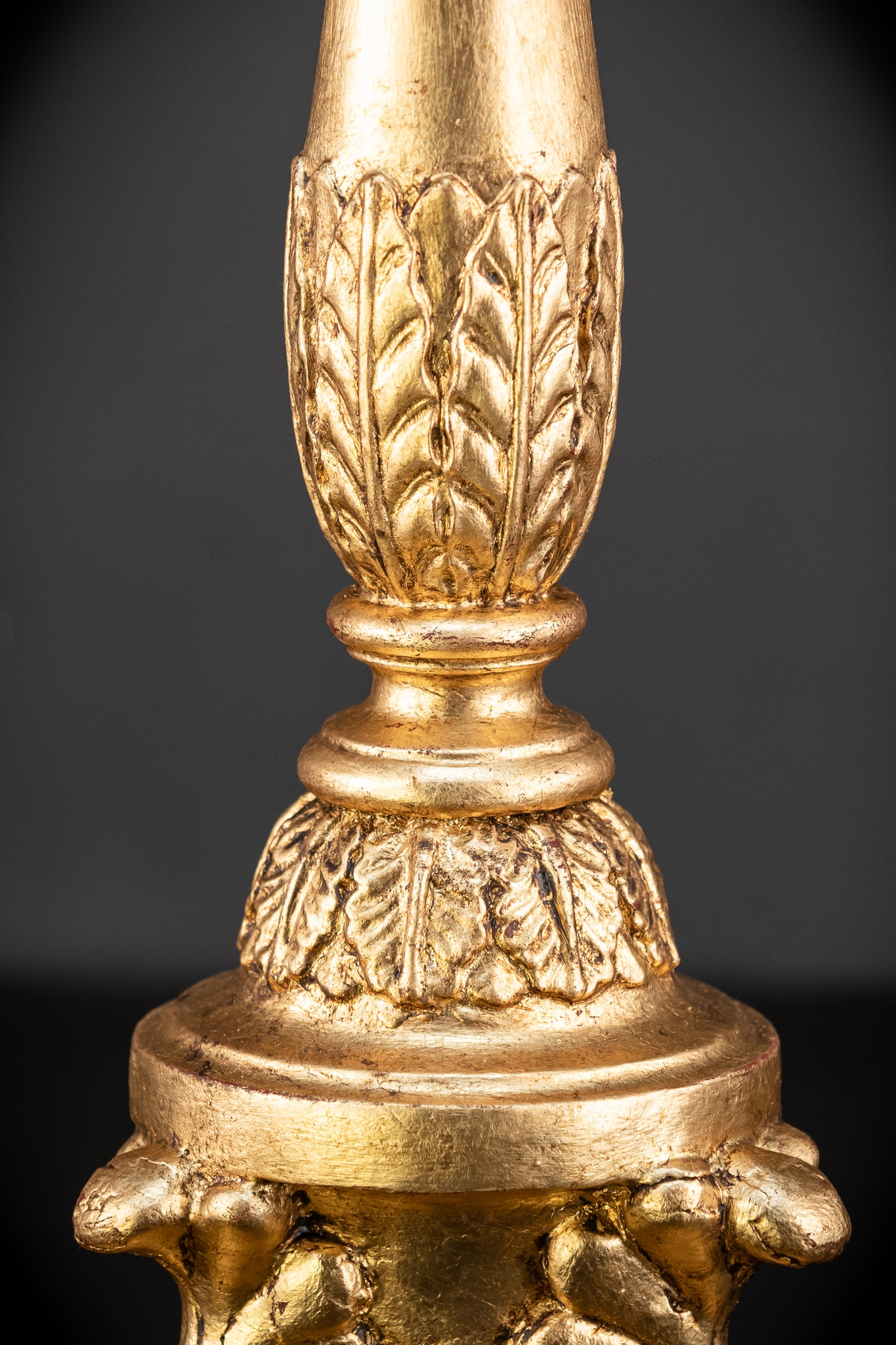 Candlesticks Pair French | Gilded Wood 1800s Antique 33.1"