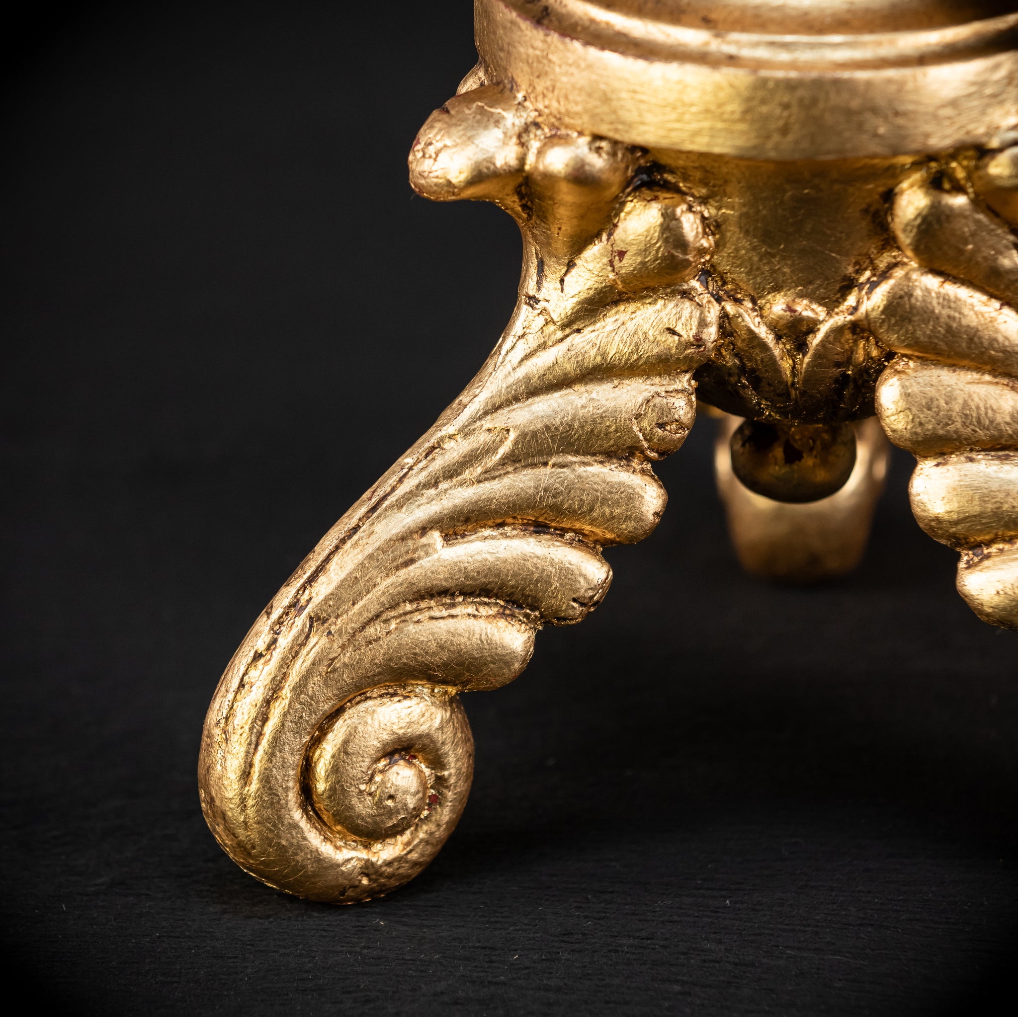 Candlesticks Pair French | Gilded Wood 1800s Antique 33.1"