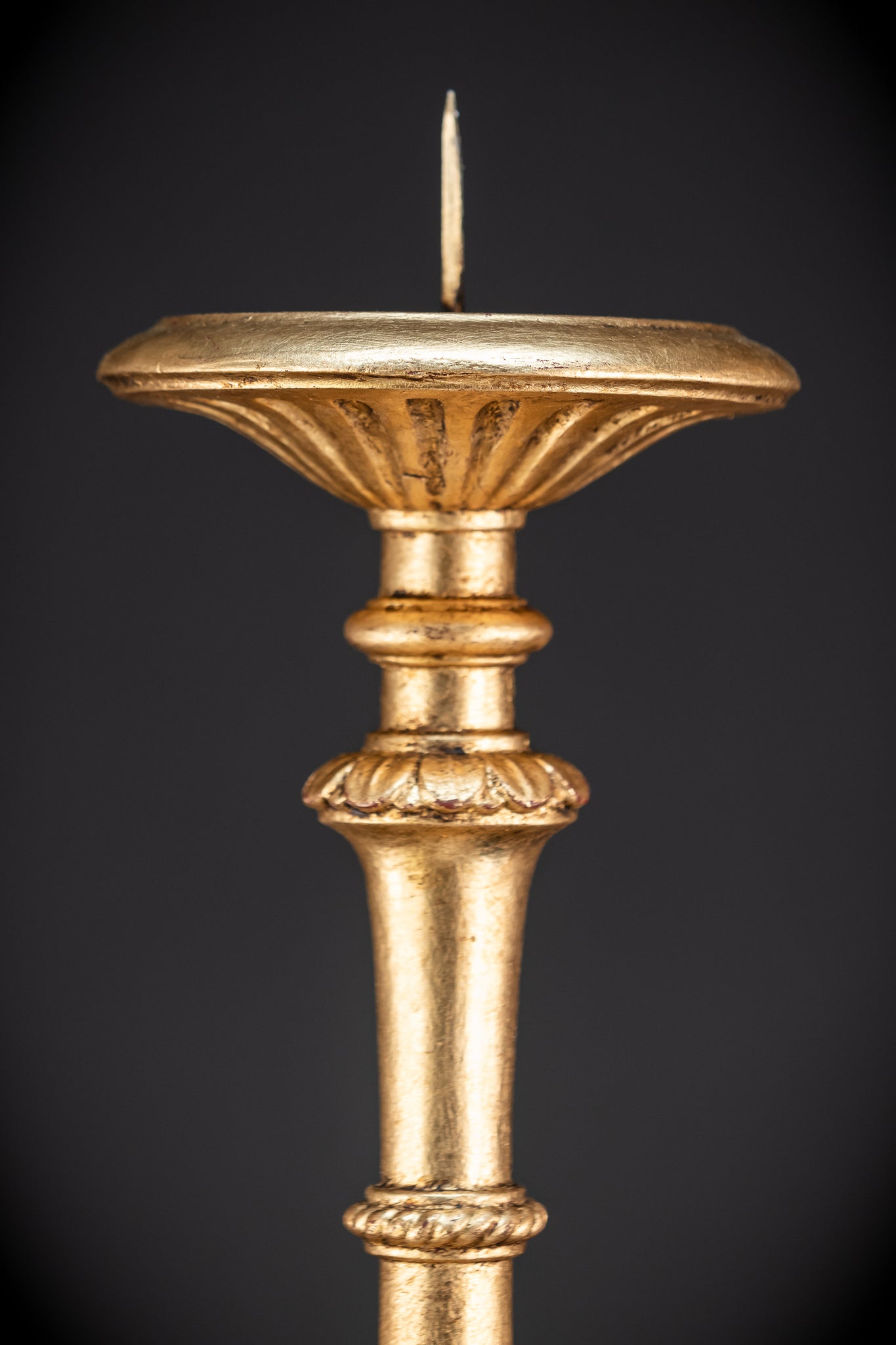 Candlesticks Pair French | Gilded Wood 1800s Antique 33.1"