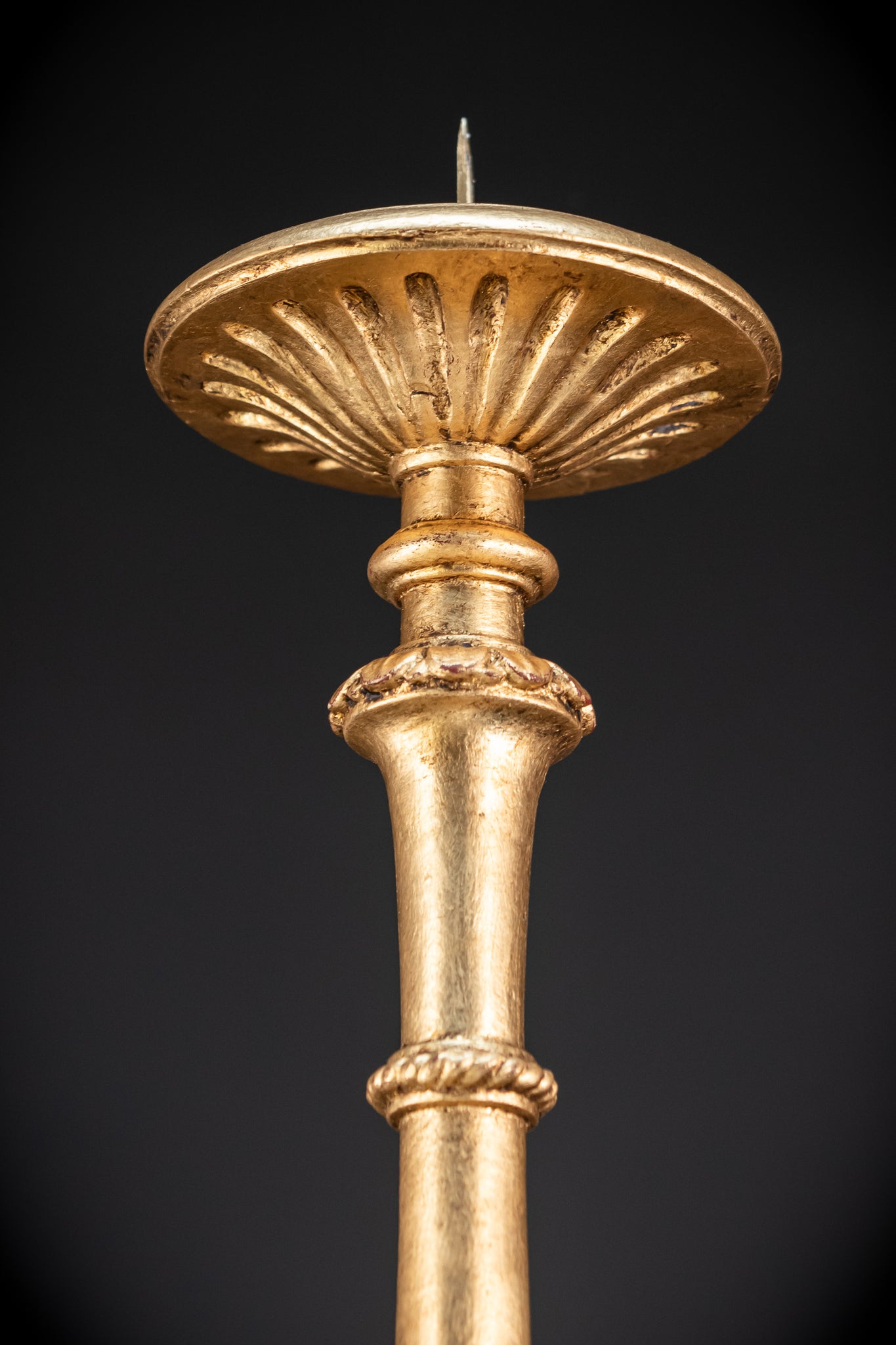 Candlesticks Pair French | Gilded Wood 1800s Antique 33.1"