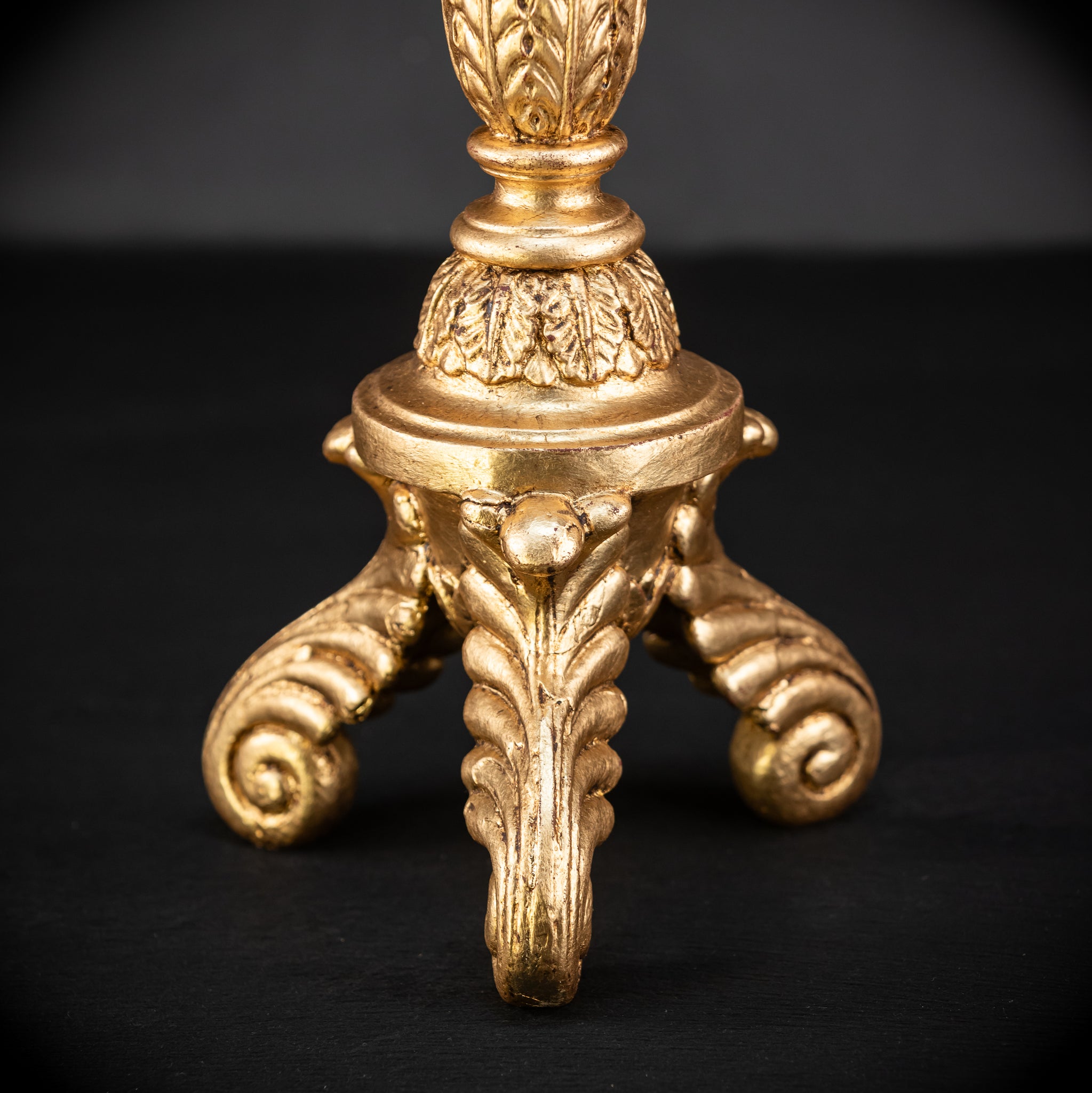 Candlesticks Pair French | Gilded Wood 1800s Antique 33.1"
