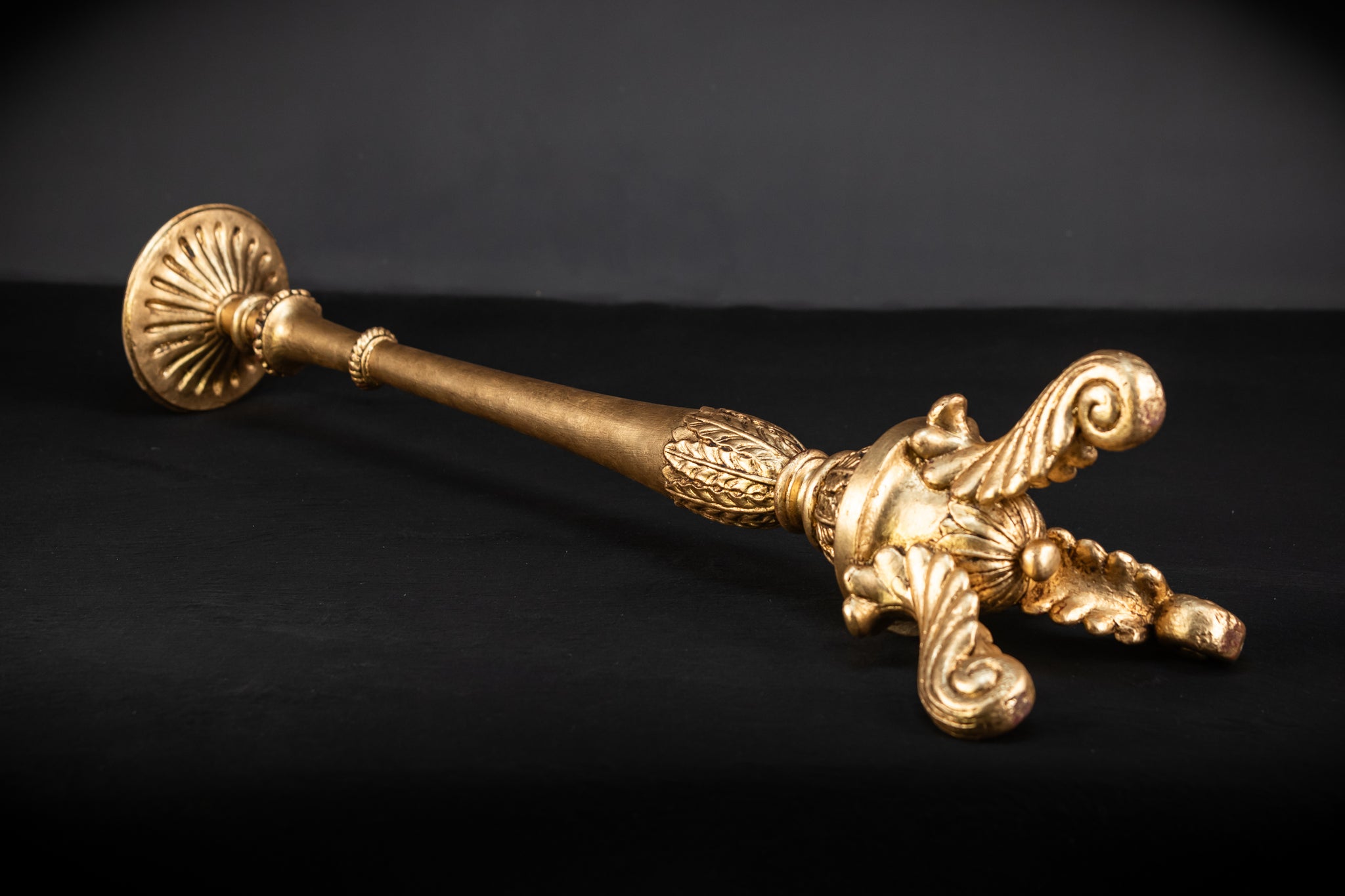 Candlesticks Pair French | Gilded Wood 1800s Antique 33.1"
