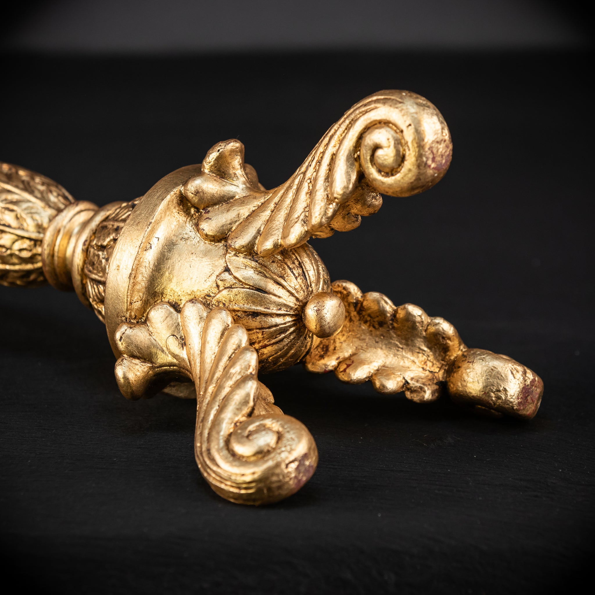 Candlesticks Pair French | Gilded Wood 1800s Antique 33.1"