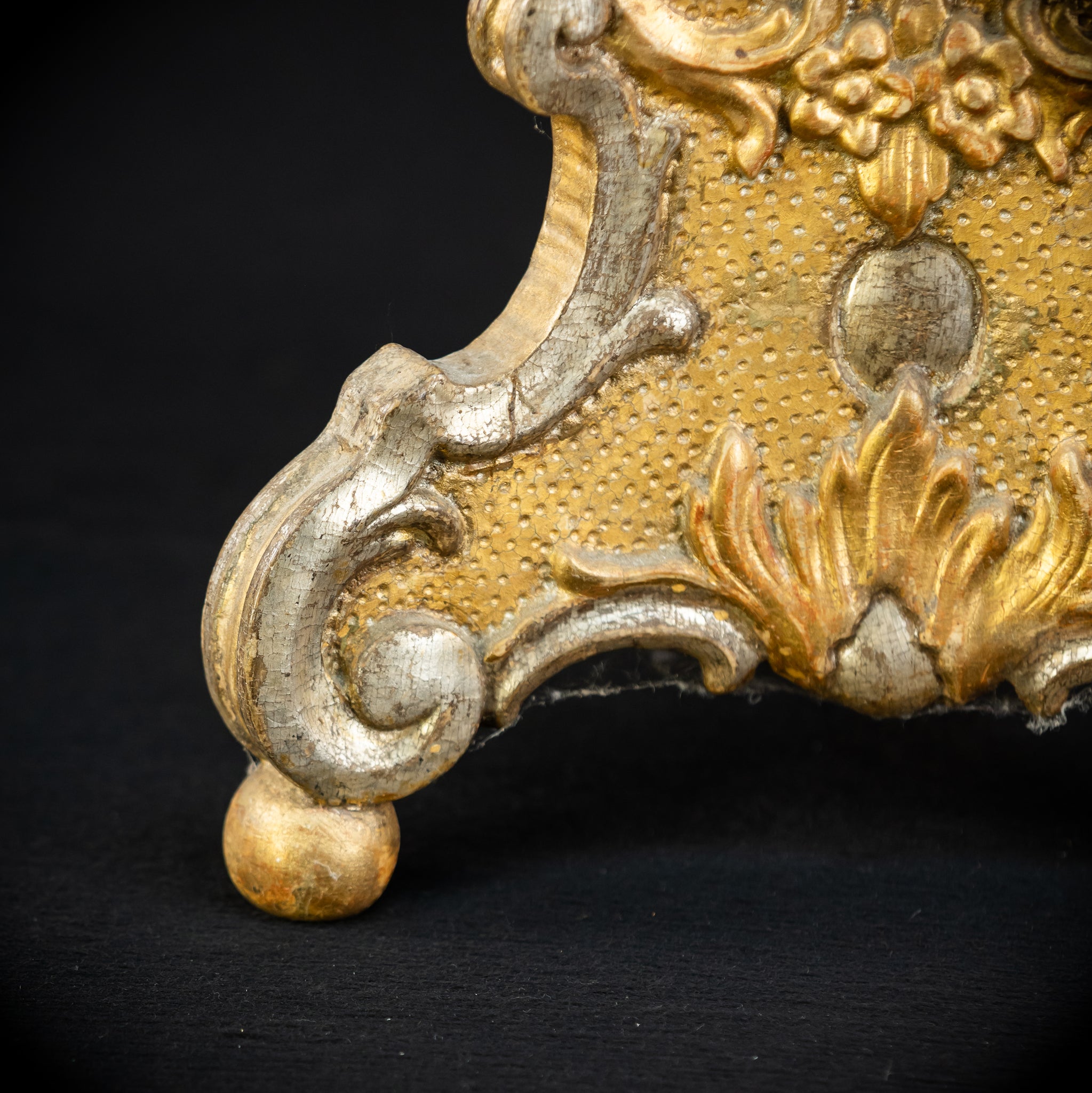 Pair of French Baroque Candlesticks | Gilded Wood 1700s Antique | 32.3" / 72 cm
