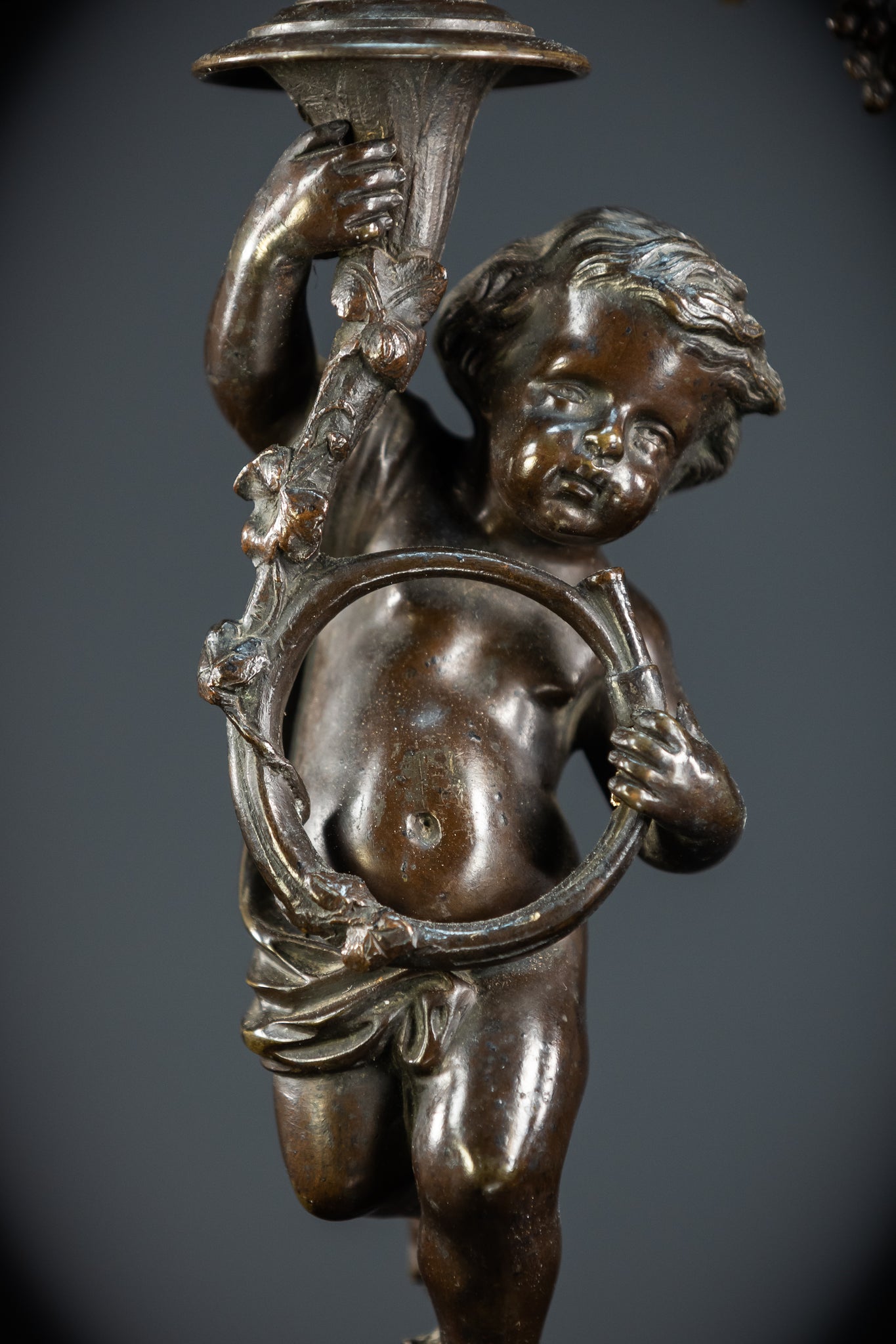 Pair of Candelabras | mid 1800s Bronze Antique | 19.5" / 49.5 cm