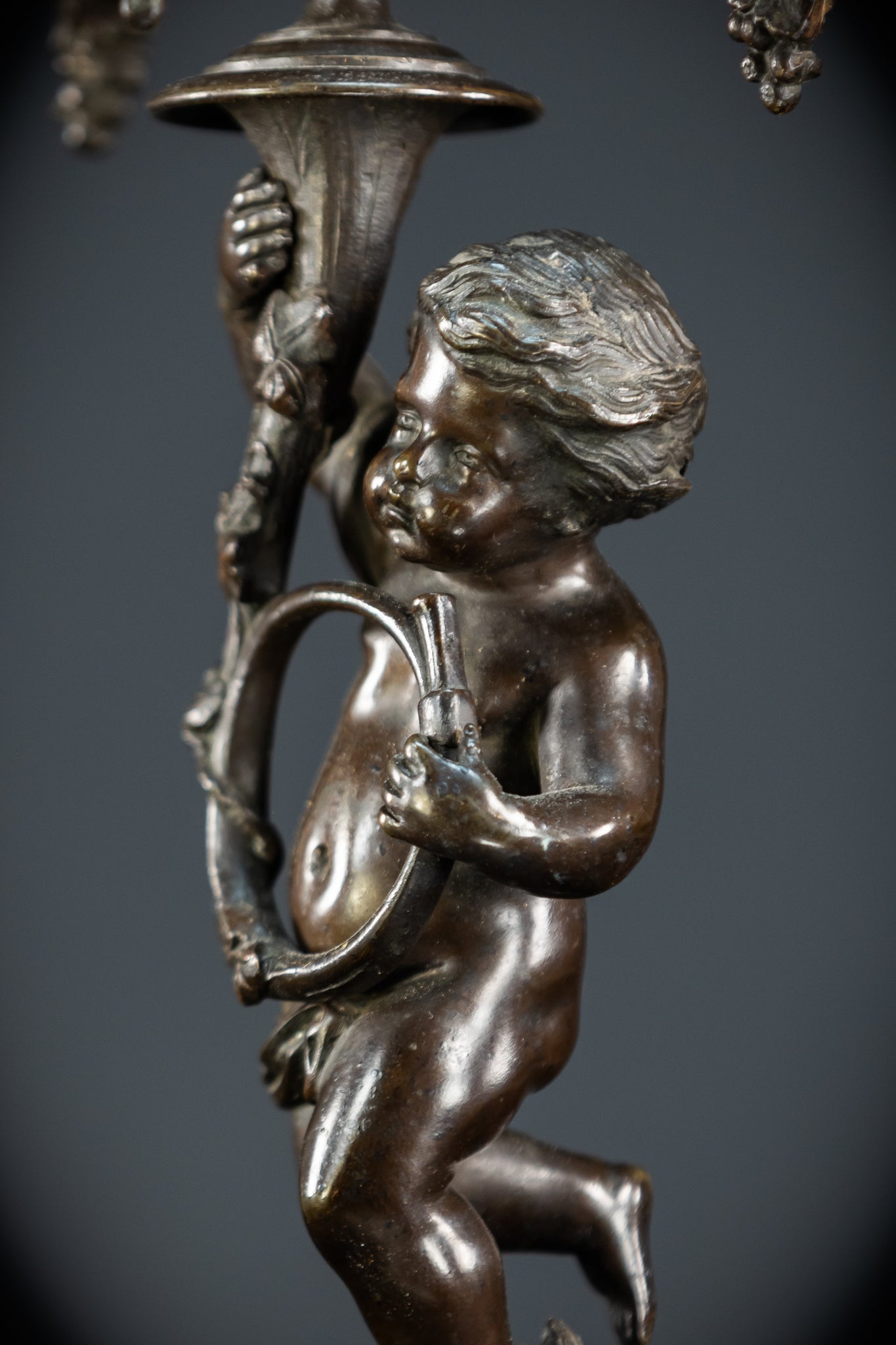 Pair of Candelabras | mid 1800s Bronze Antique | 19.5" / 49.5 cm