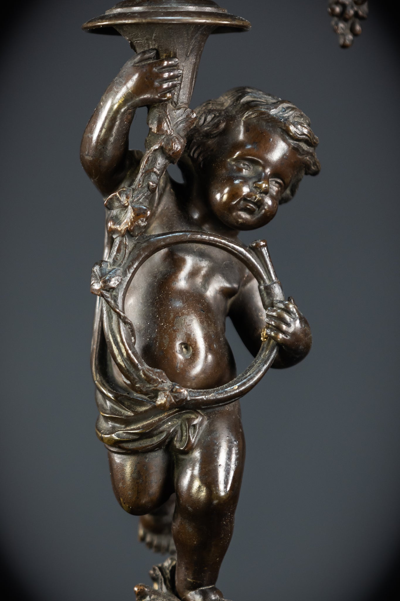 Pair of Candelabras | mid 1800s Bronze Antique | 19.5" / 49.5 cm