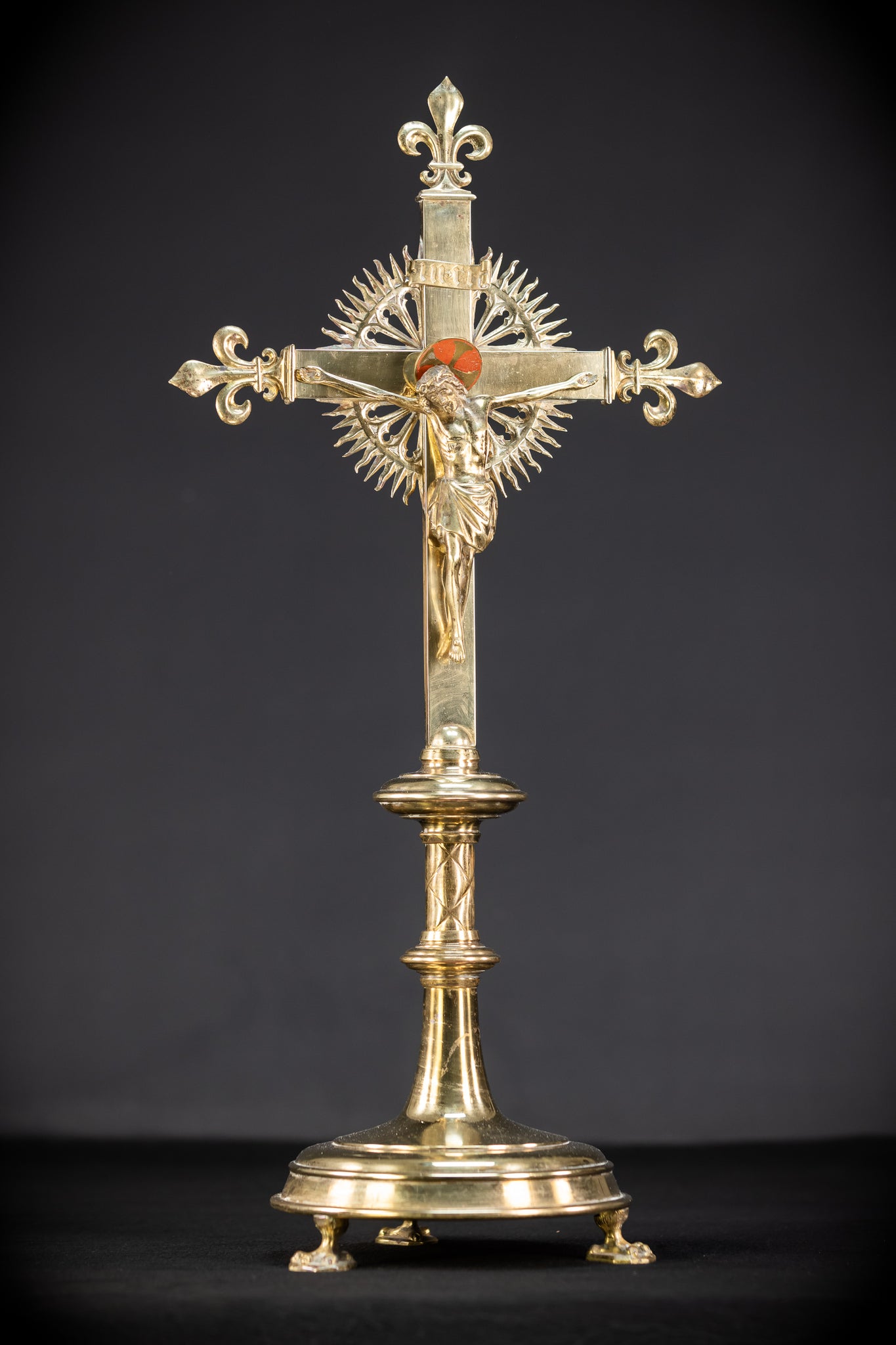 Crucifix Altar | French 1800s Gilded Bronze | 23.6"
