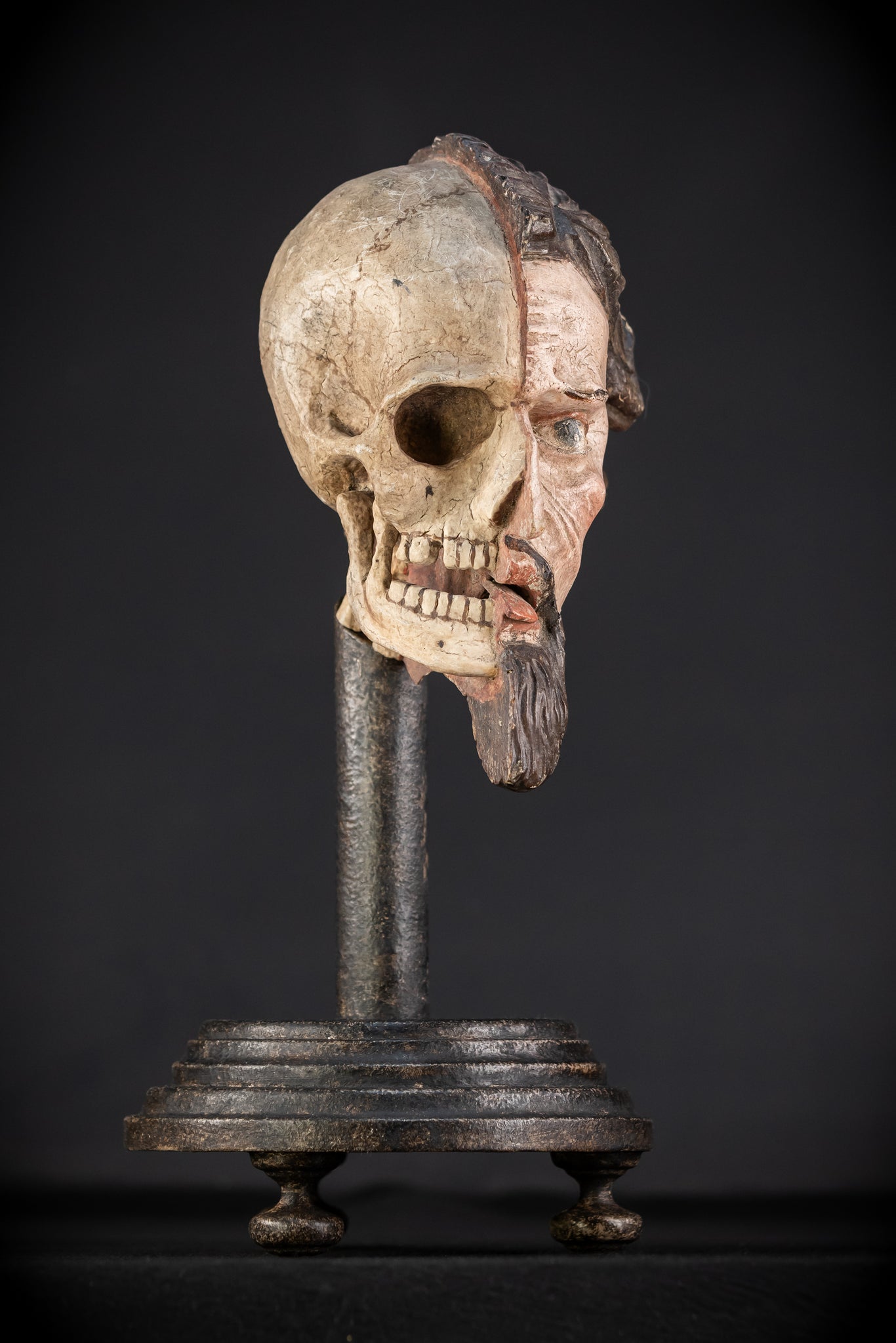 Memento Mori Wood Carving | Italian 1700s Antique 16.5"