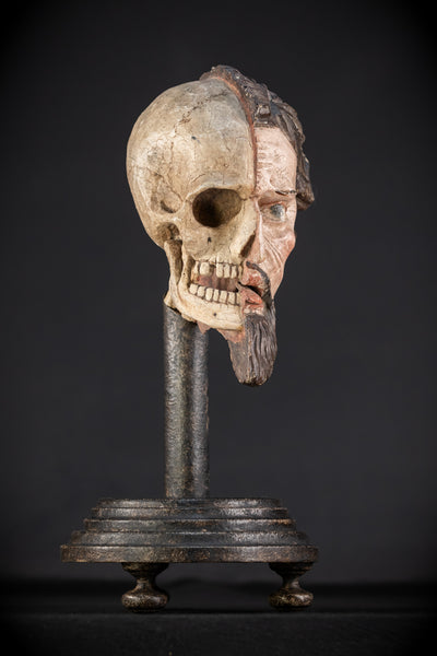 Memento Mori Wood Carving | Italian 1700s Antique 16.5"