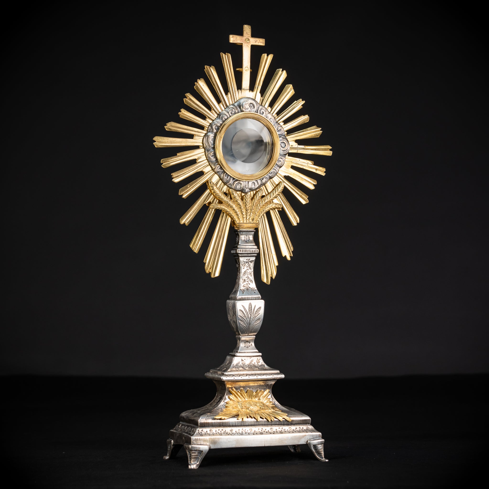 Monstrance Gilt | French Solar Ostensory | 1800s Antique | 18.9” / 48 cm