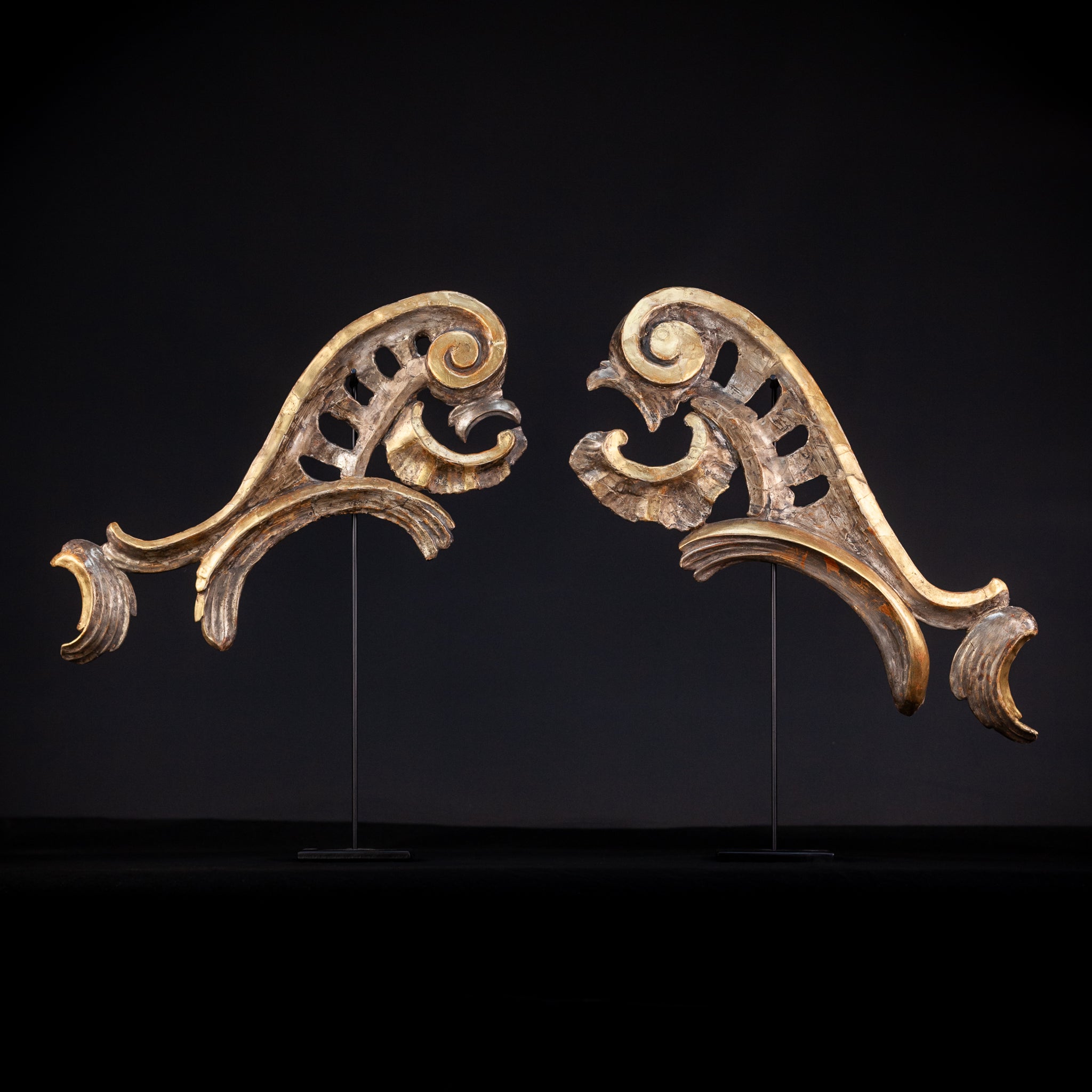 Baroque Wooden Element B | Antique 1700s | 21.7'' / 55 cm