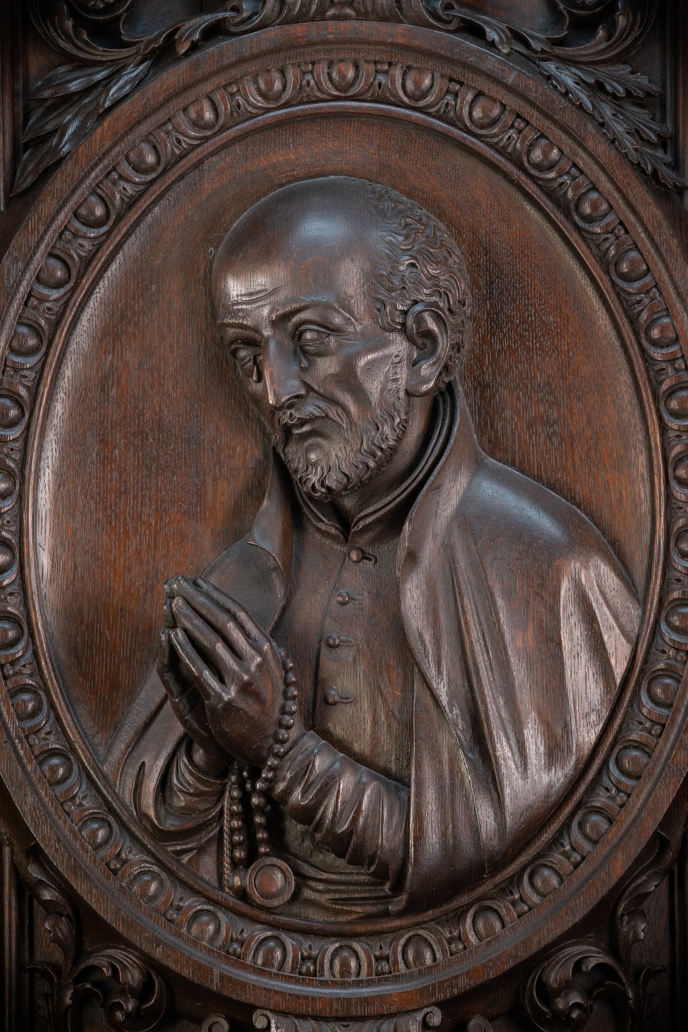 St Ignatius of Loyola Relief Sculpture | 1700s Antique | 26.6"/ 67.5 cm