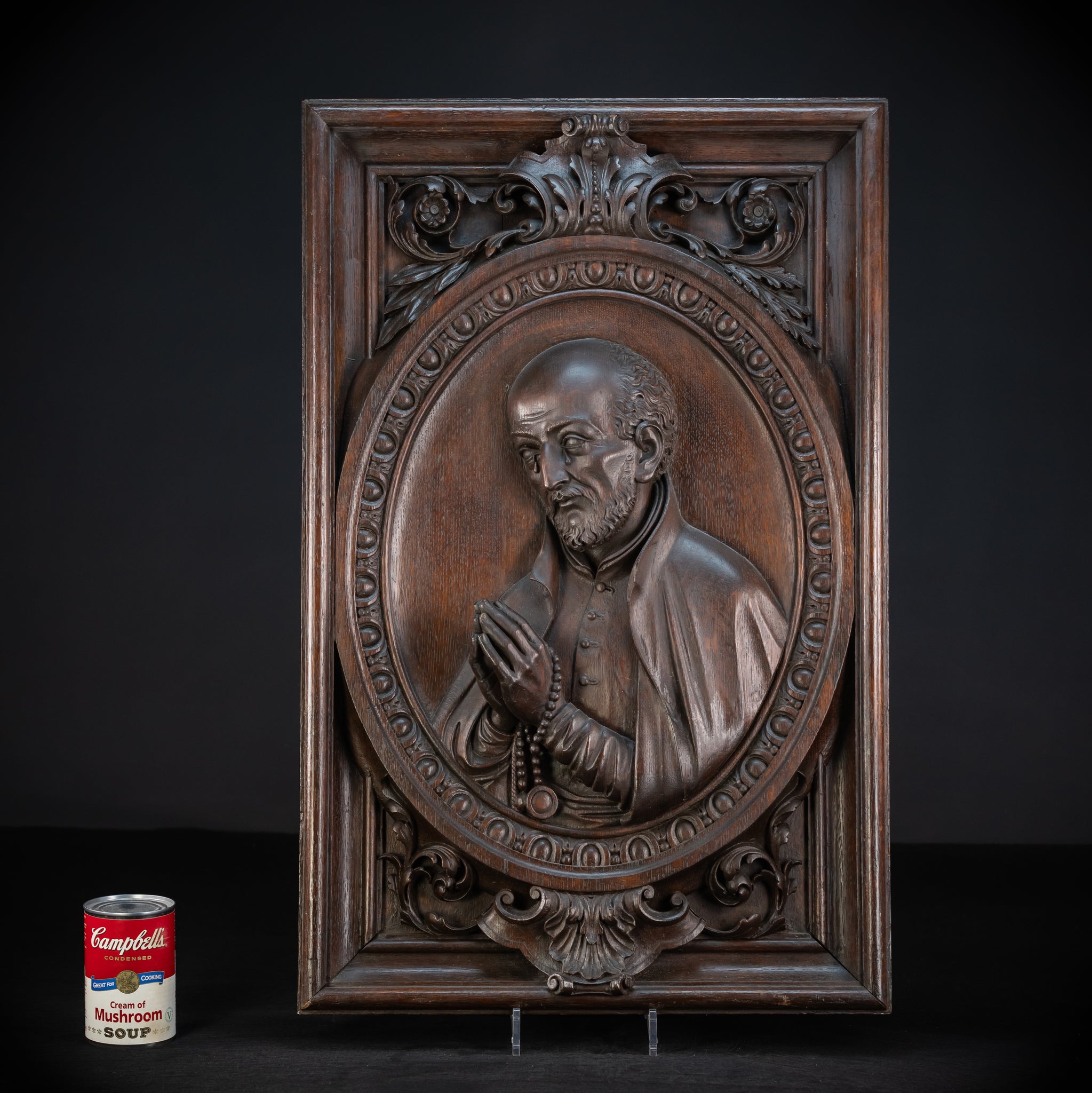 St Ignatius of Loyola Relief Sculpture | 1700s Antique | 26.6"/ 67.5 cm