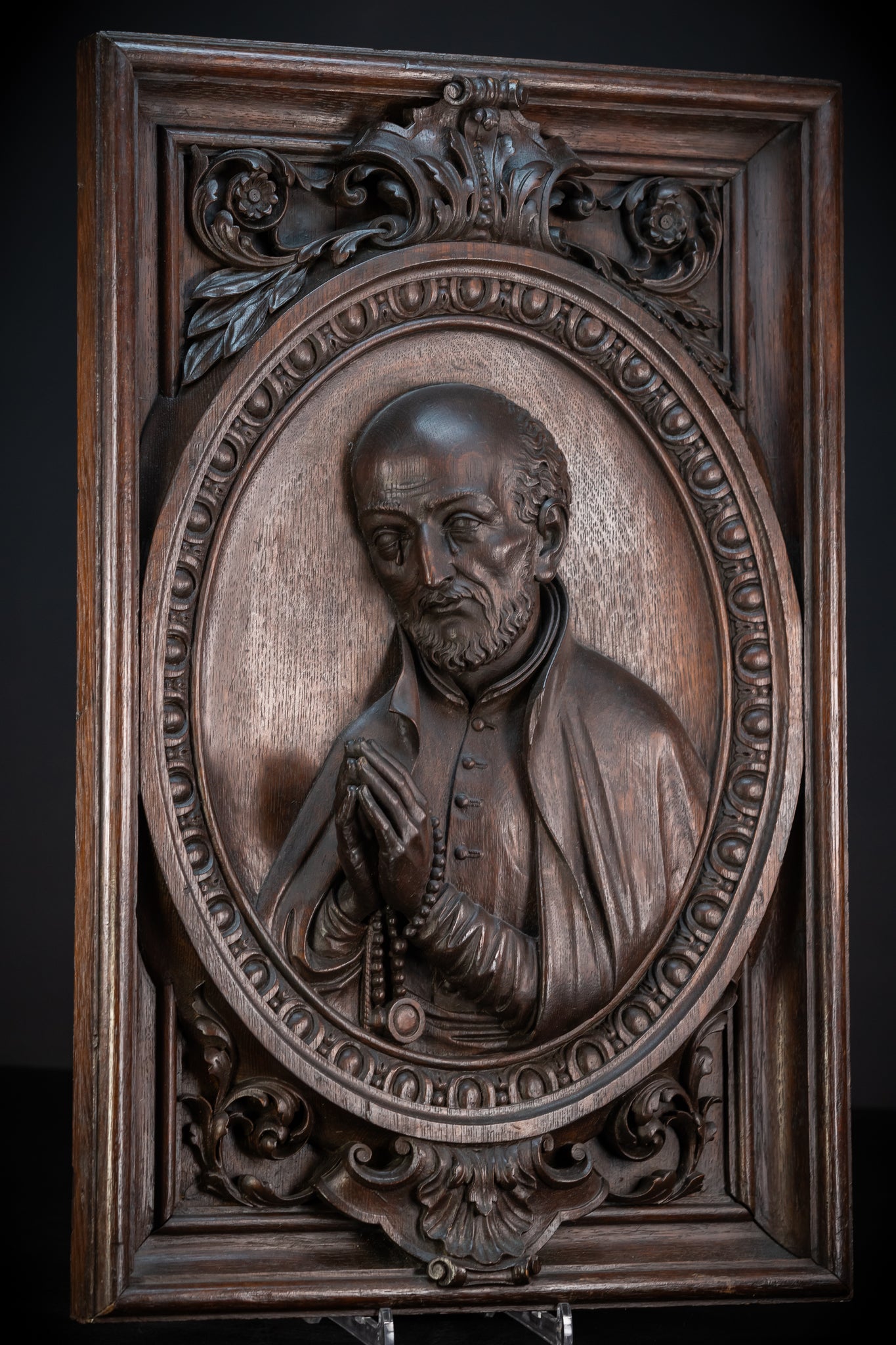 St Ignatius of Loyola Relief Sculpture | 1700s Antique | 26.6"/ 67.5 cm