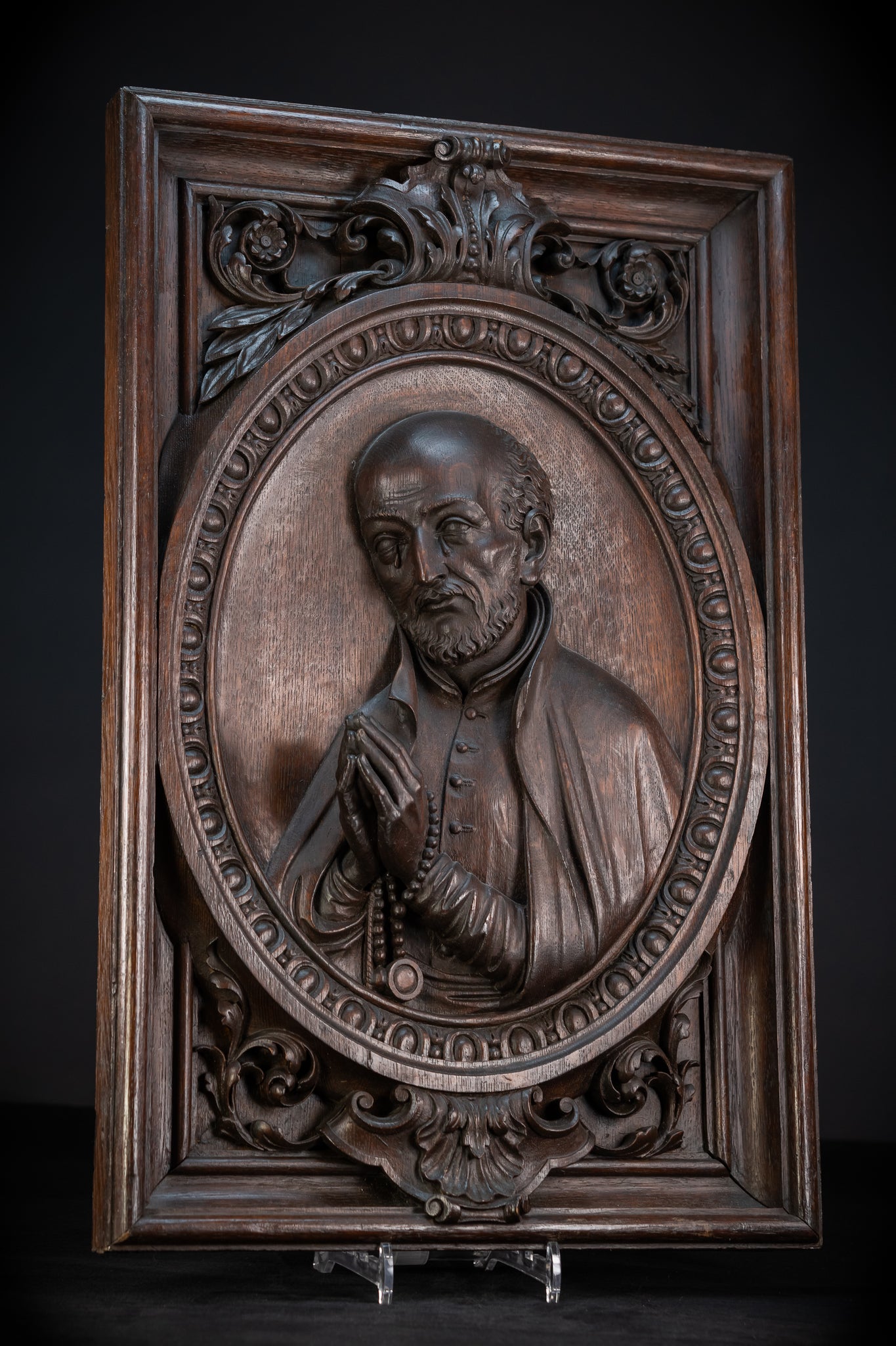 St Ignatius of Loyola Relief Sculpture | 1700s Antique | 26.6"/ 67.5 cm
