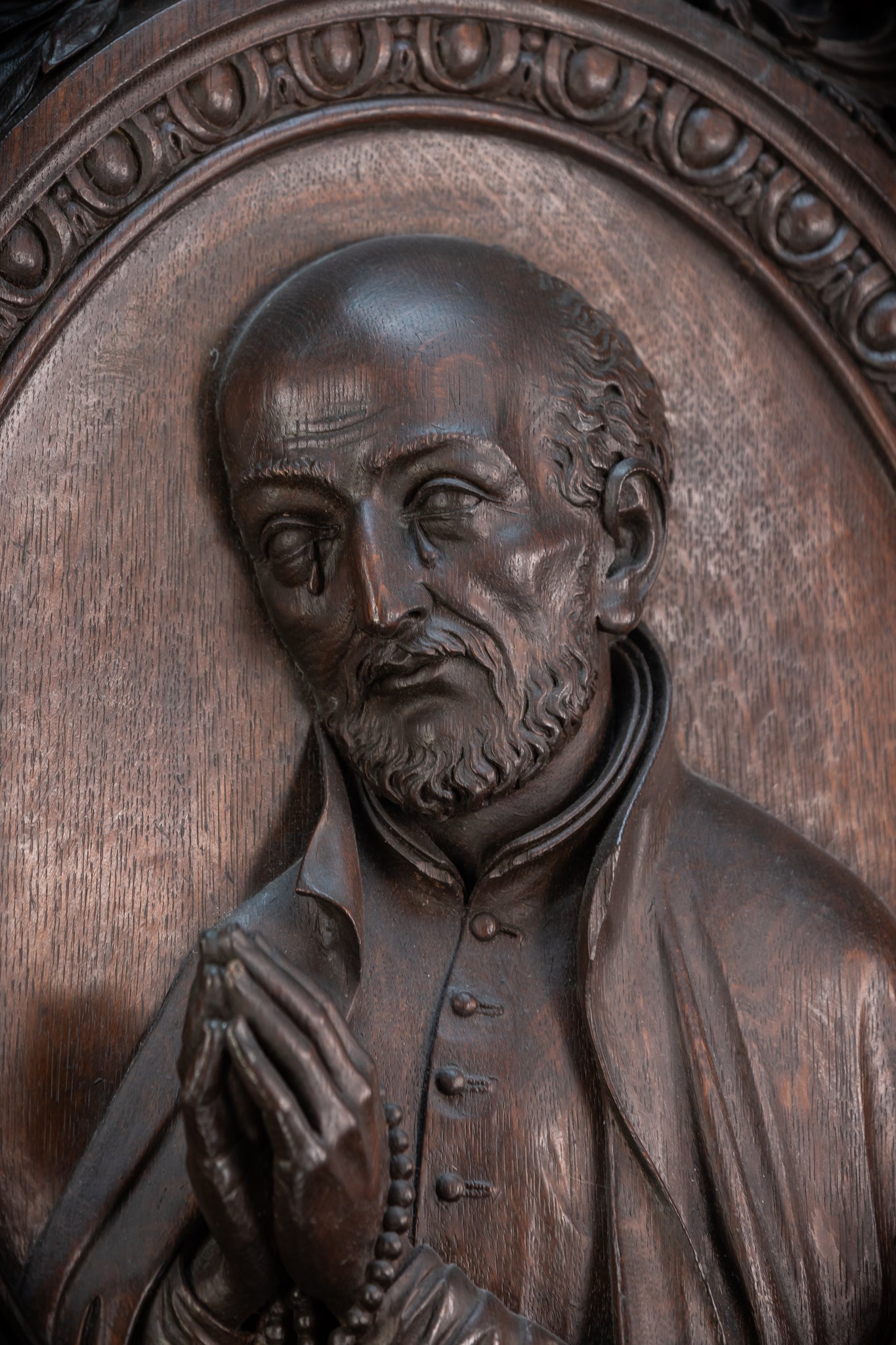 St Ignatius of Loyola Relief Sculpture | 1700s Antique | 26.6"/ 67.5 cm