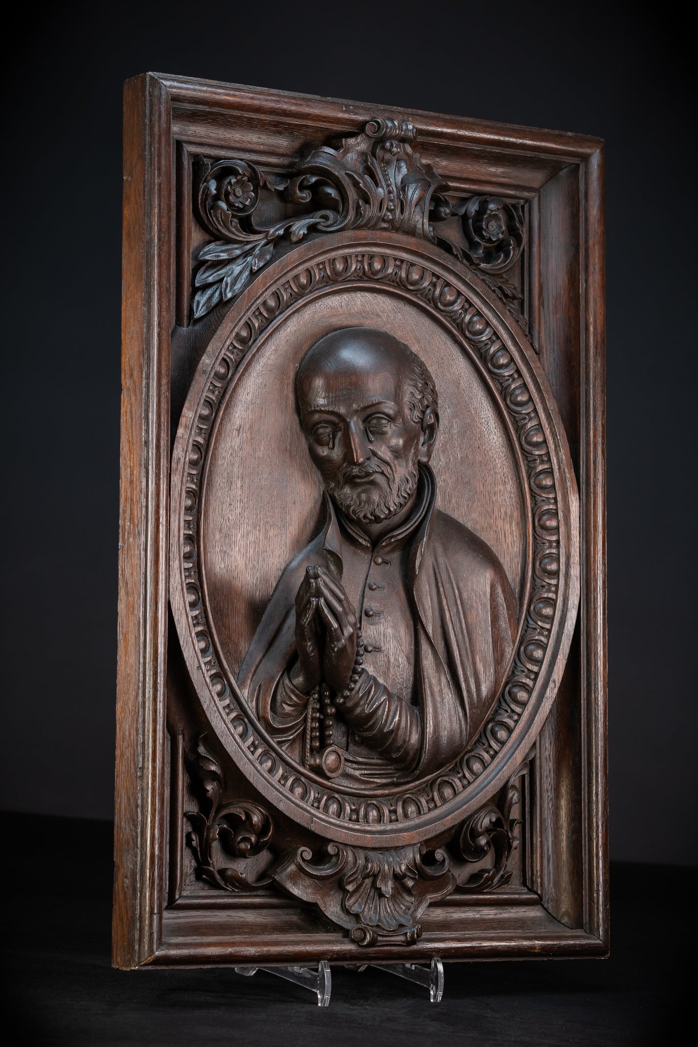 St Ignatius of Loyola Relief Sculpture | 1700s Antique | 26.6"/ 67.5 cm
