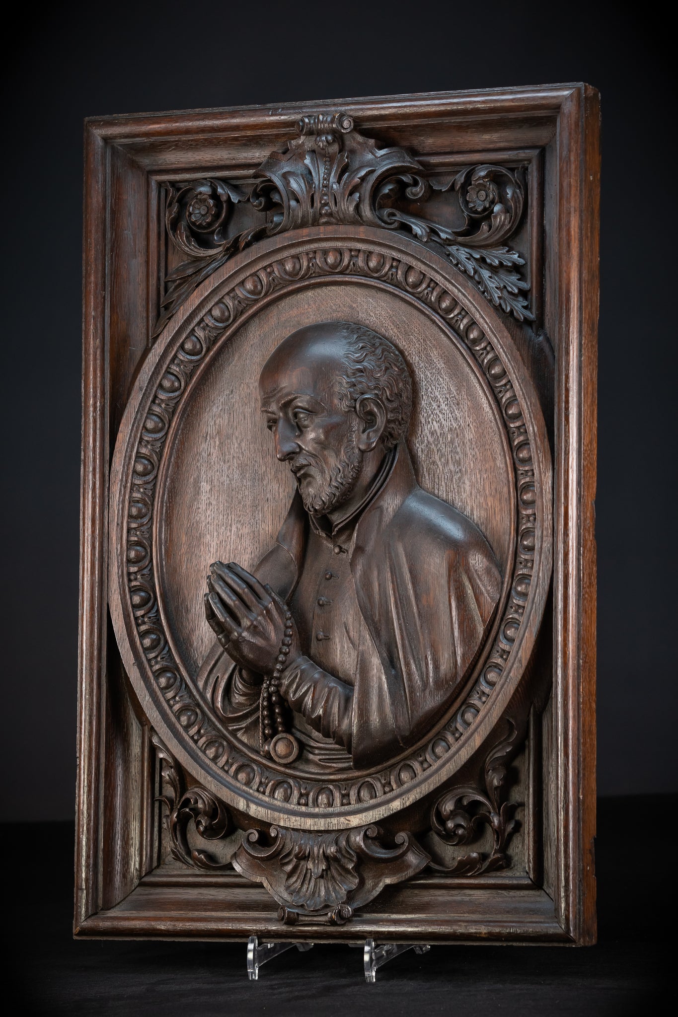 St Ignatius of Loyola Relief Sculpture | 1700s Antique | 26.6"/ 67.5 cm