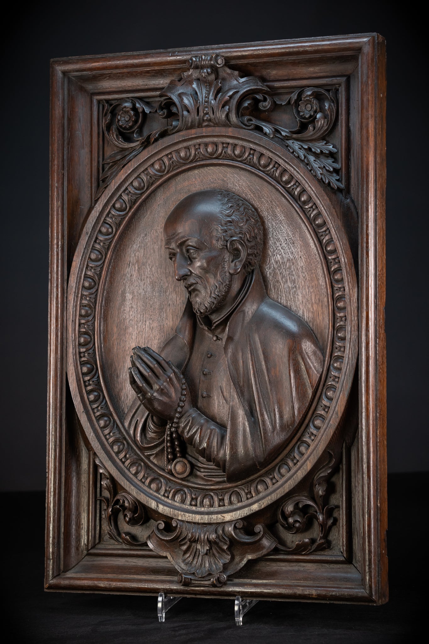 St Ignatius of Loyola Relief Sculpture | 1700s Antique | 26.6"/ 67.5 cm