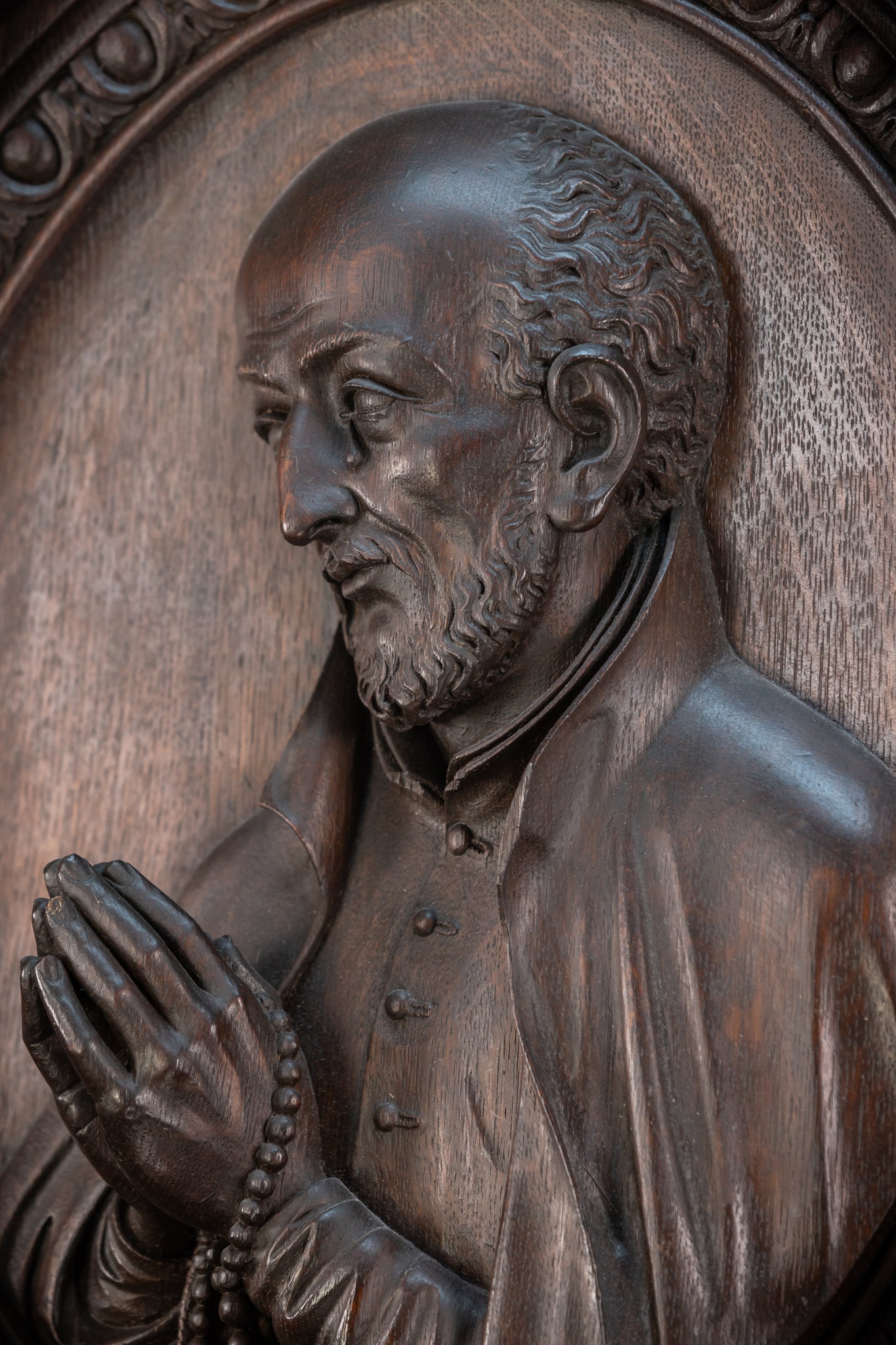 St Ignatius of Loyola Relief Sculpture | 1700s Antique | 26.6"/ 67.5 cm