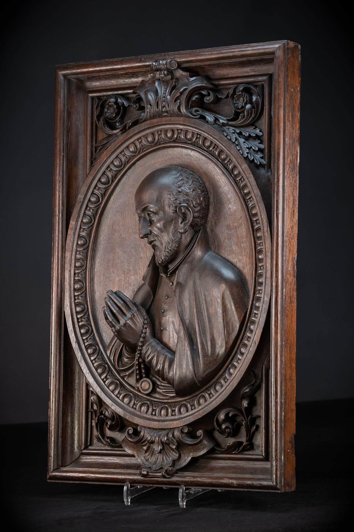 St Ignatius of Loyola Relief Sculpture | 1700s Antique | 26.6"/ 67.5 cm