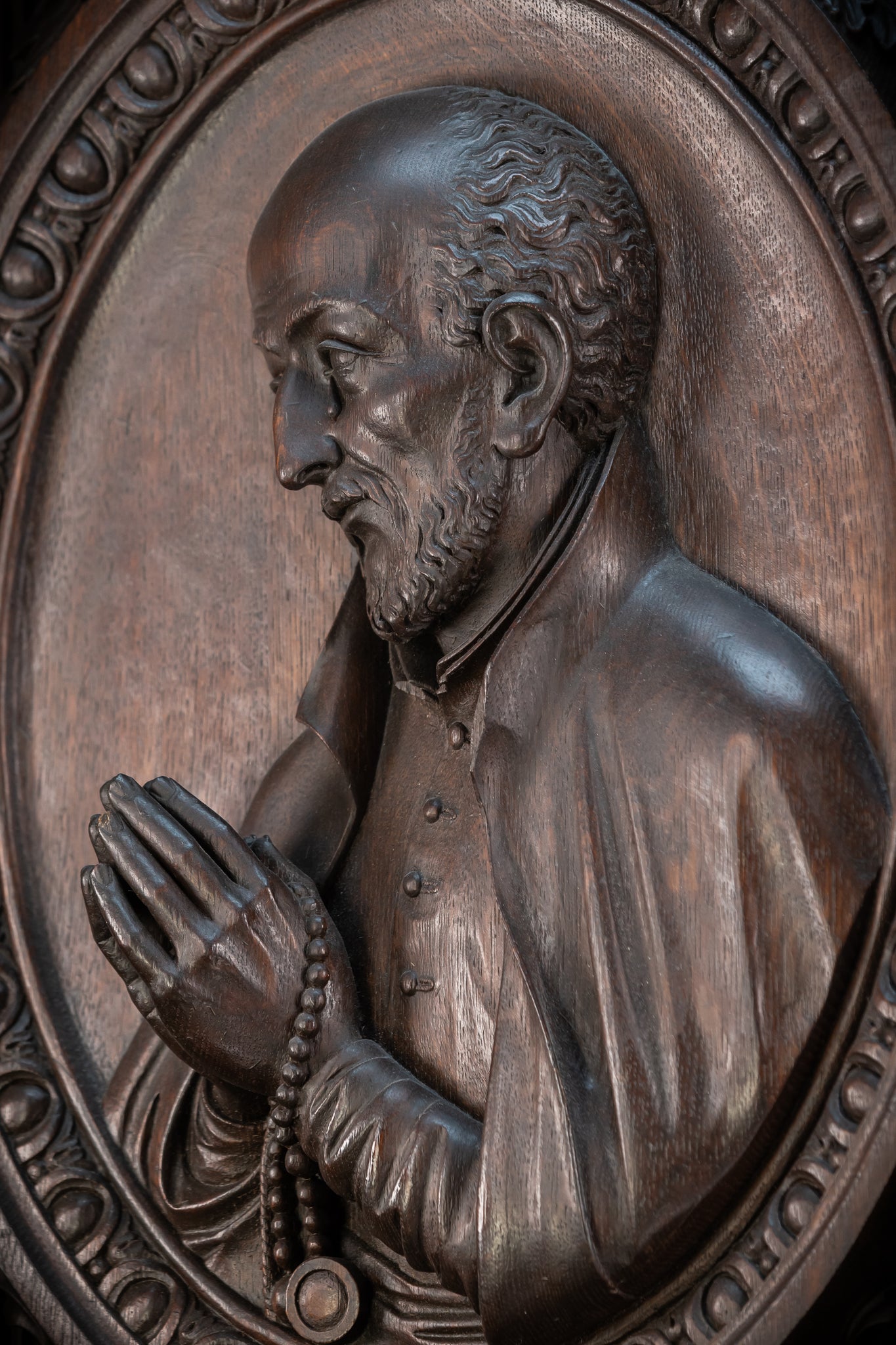 St Ignatius of Loyola Relief Sculpture | 1700s Antique | 26.6"/ 67.5 cm