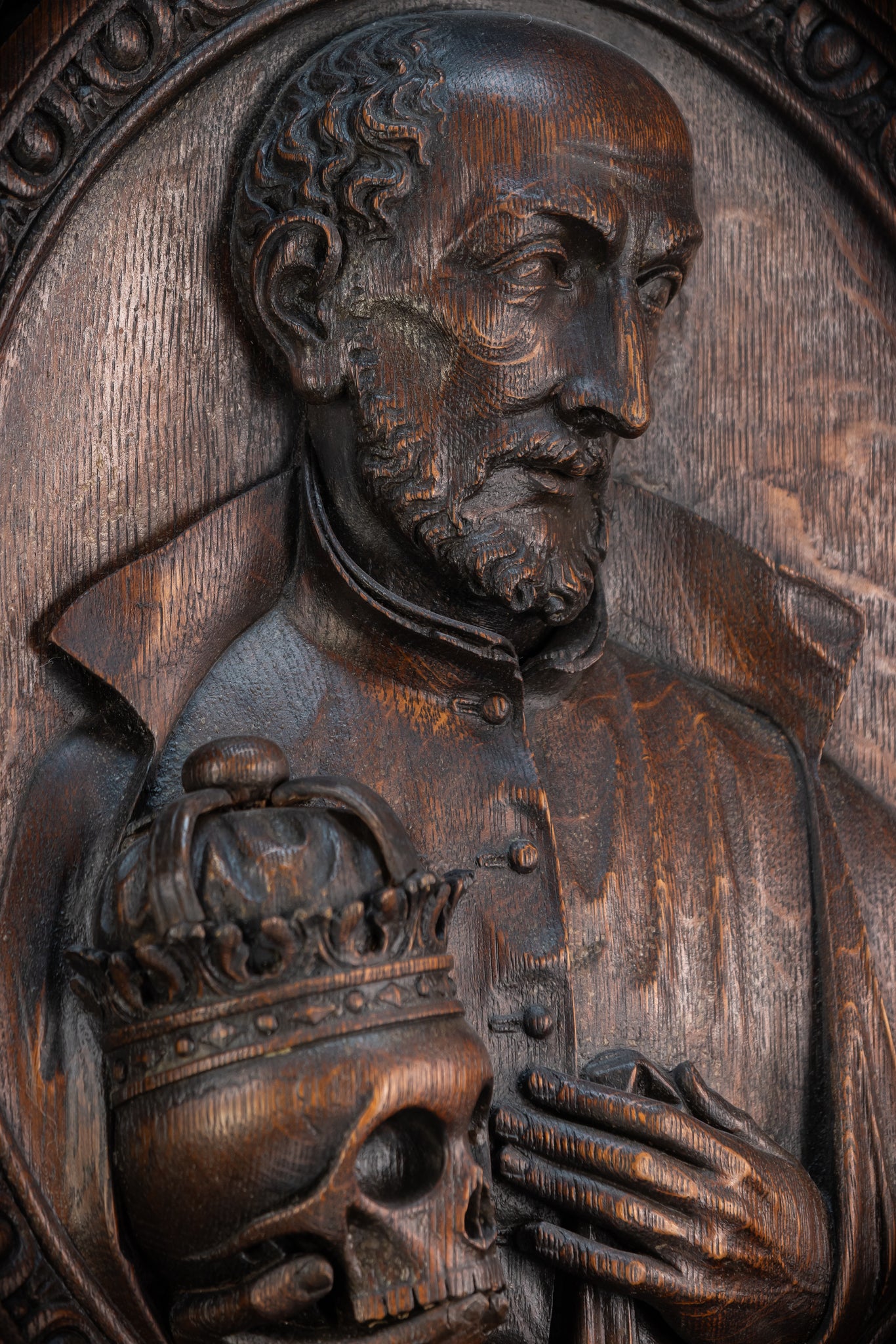 St Francis Borgia Relief Sculpture | 1700s Antique | 26.6"/ 67.5 cm