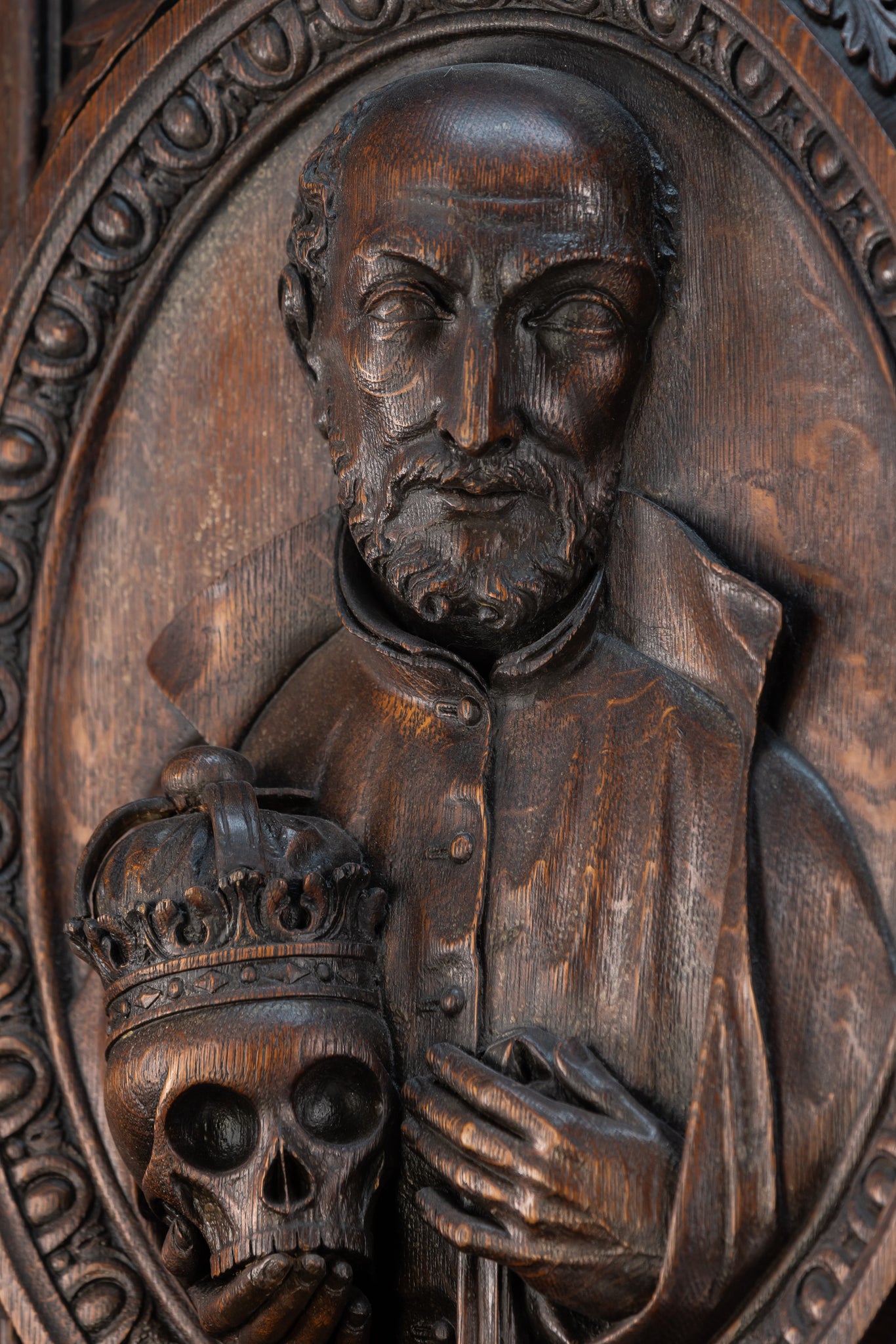 St Francis Borgia Relief Sculpture | 1700s Antique | 26.6"/ 67.5 cm