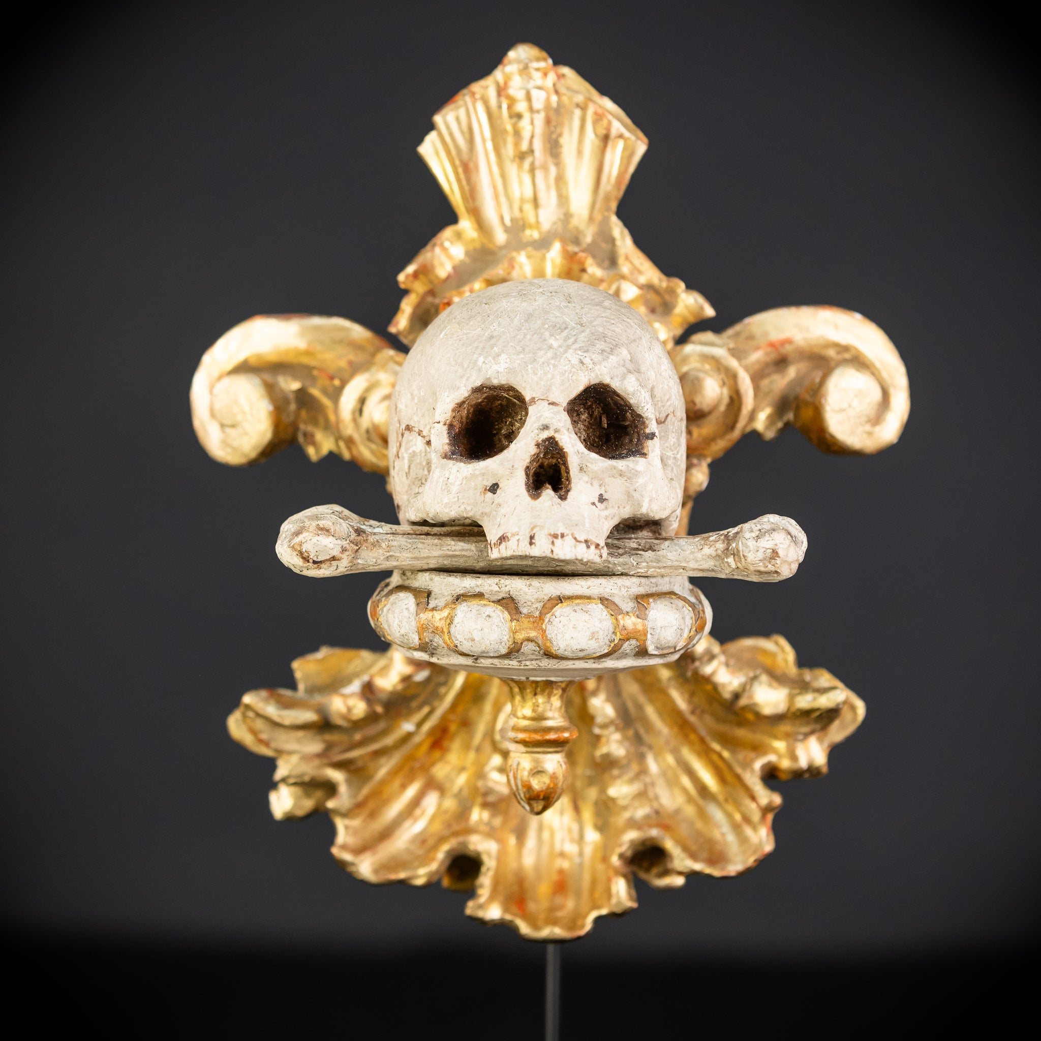 Memento Mori Wood Carving | 1700s Antique | 9.8" / 25 cm