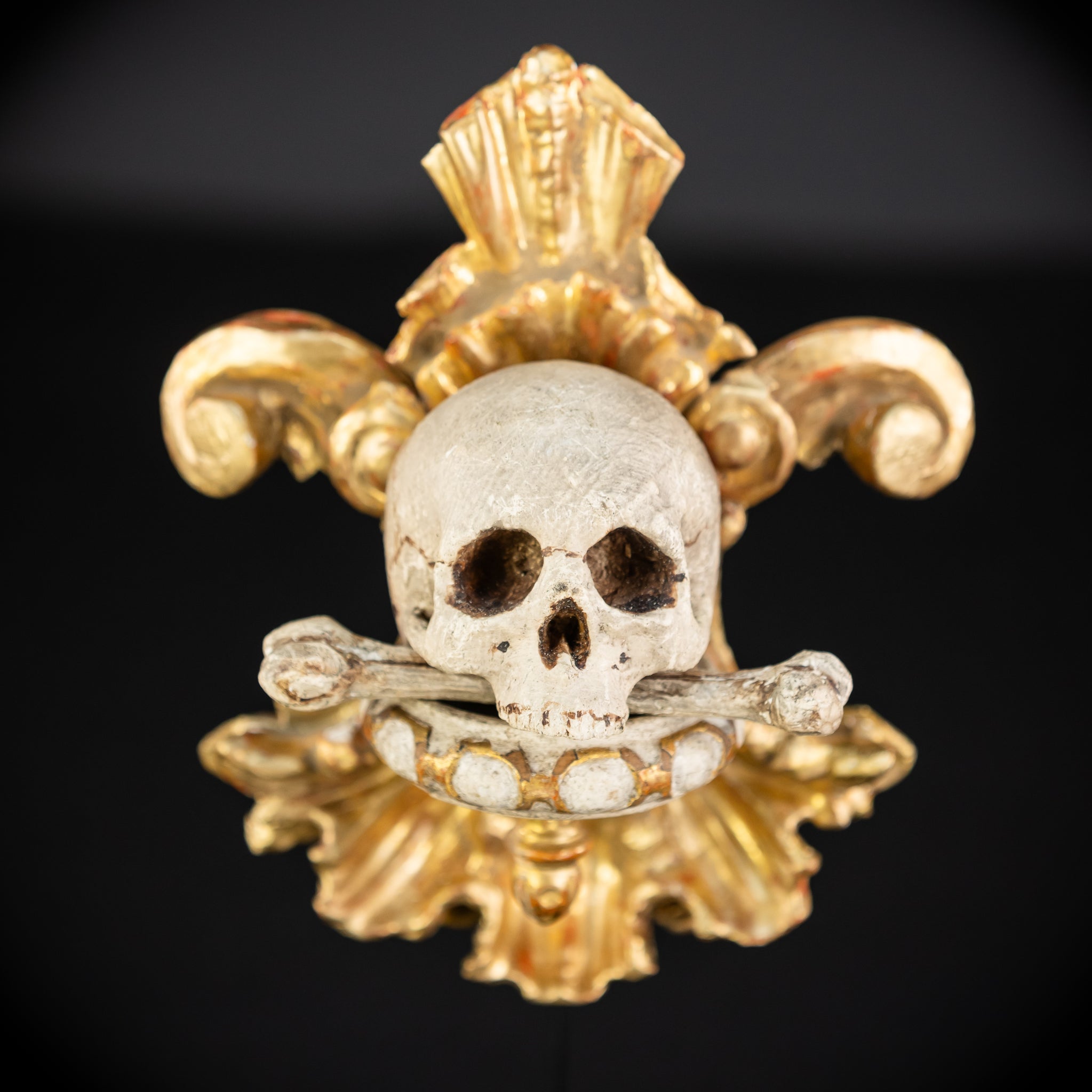 Memento Mori Wood Carving | 1700s Antique | 9.8" / 25 cm