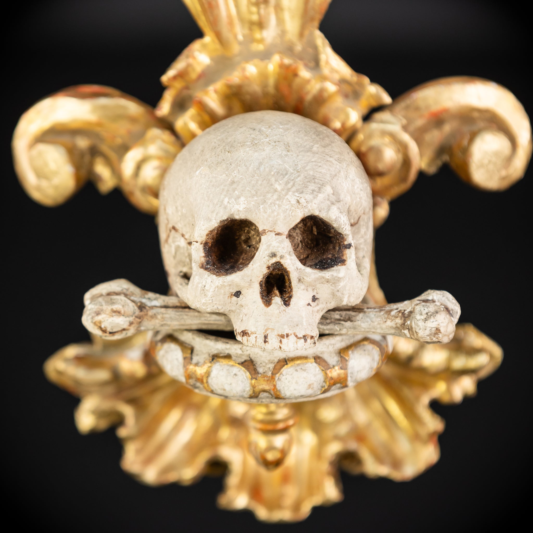 Memento Mori Wood Carving | 1700s Antique | 9.8" / 25 cm