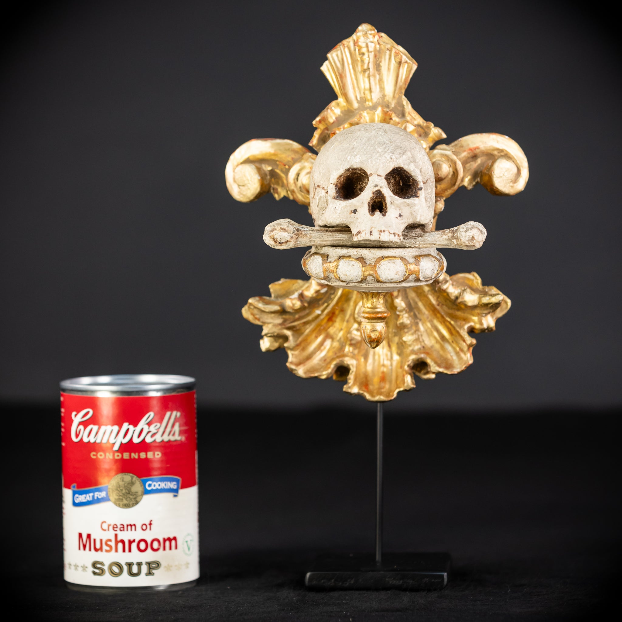 Memento Mori Wood Carving | 1700s Antique | 9.8" / 25 cm