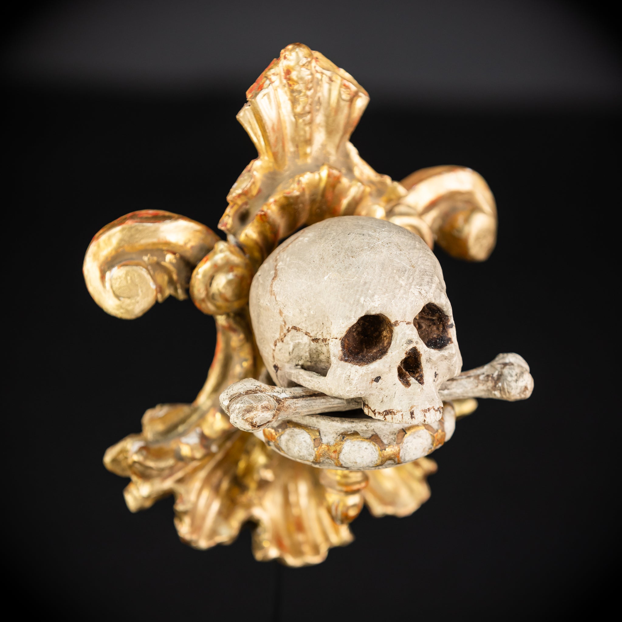 Memento Mori Wood Carving | 1700s Antique | 9.8" / 25 cm