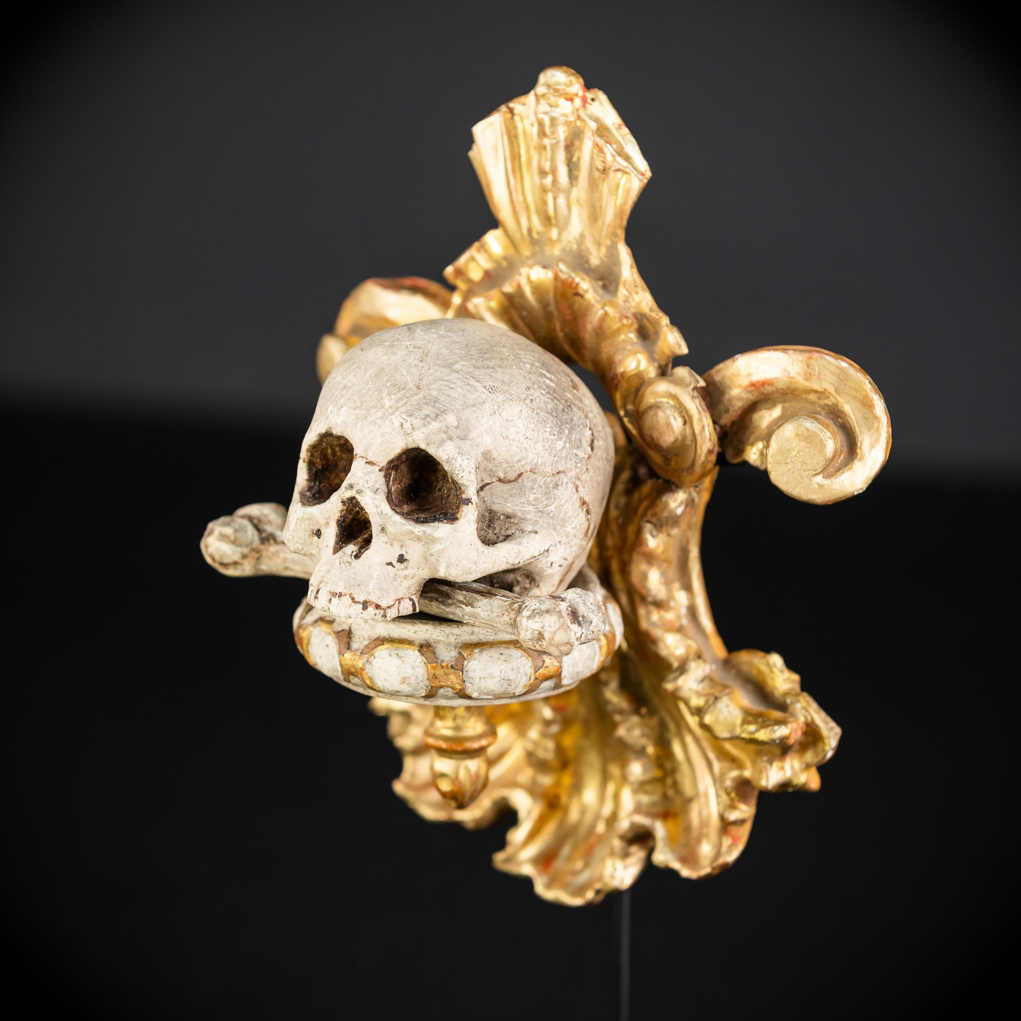Memento Mori Wood Carving | 1700s Antique | 9.8" / 25 cm