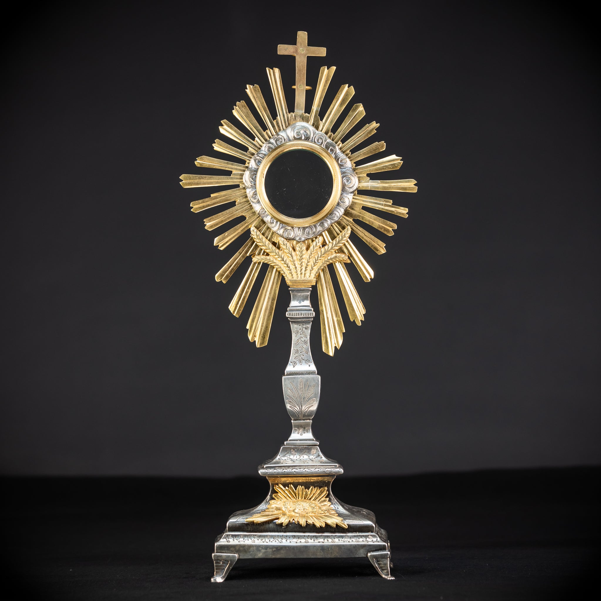 Monstrance Gilt | French Solar Ostensory | 1800s Antique | 18.9” / 48 cm