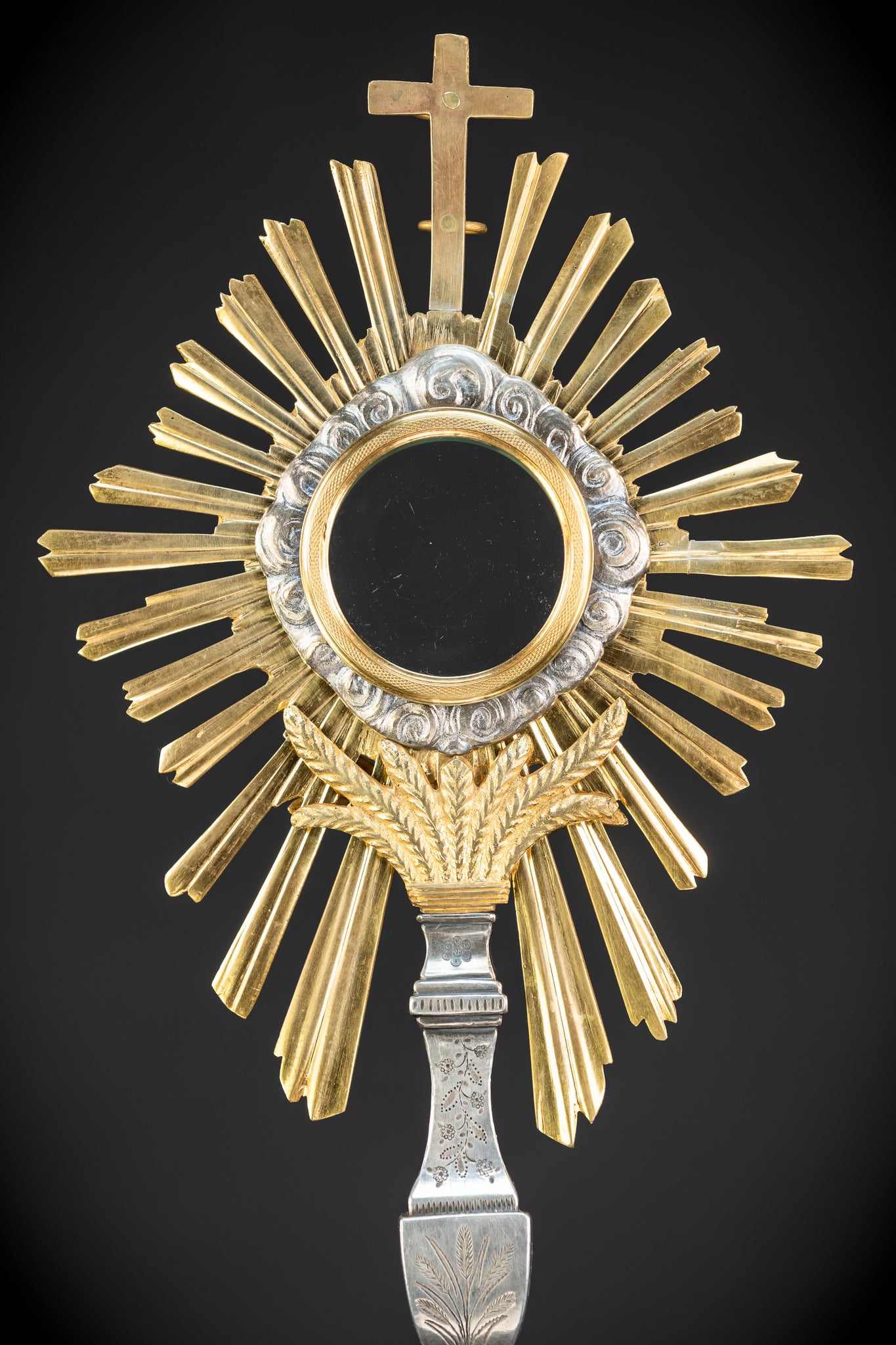 Monstrance Gilt | French Solar Ostensory | 1800s Antique | 18.9” / 48 cm