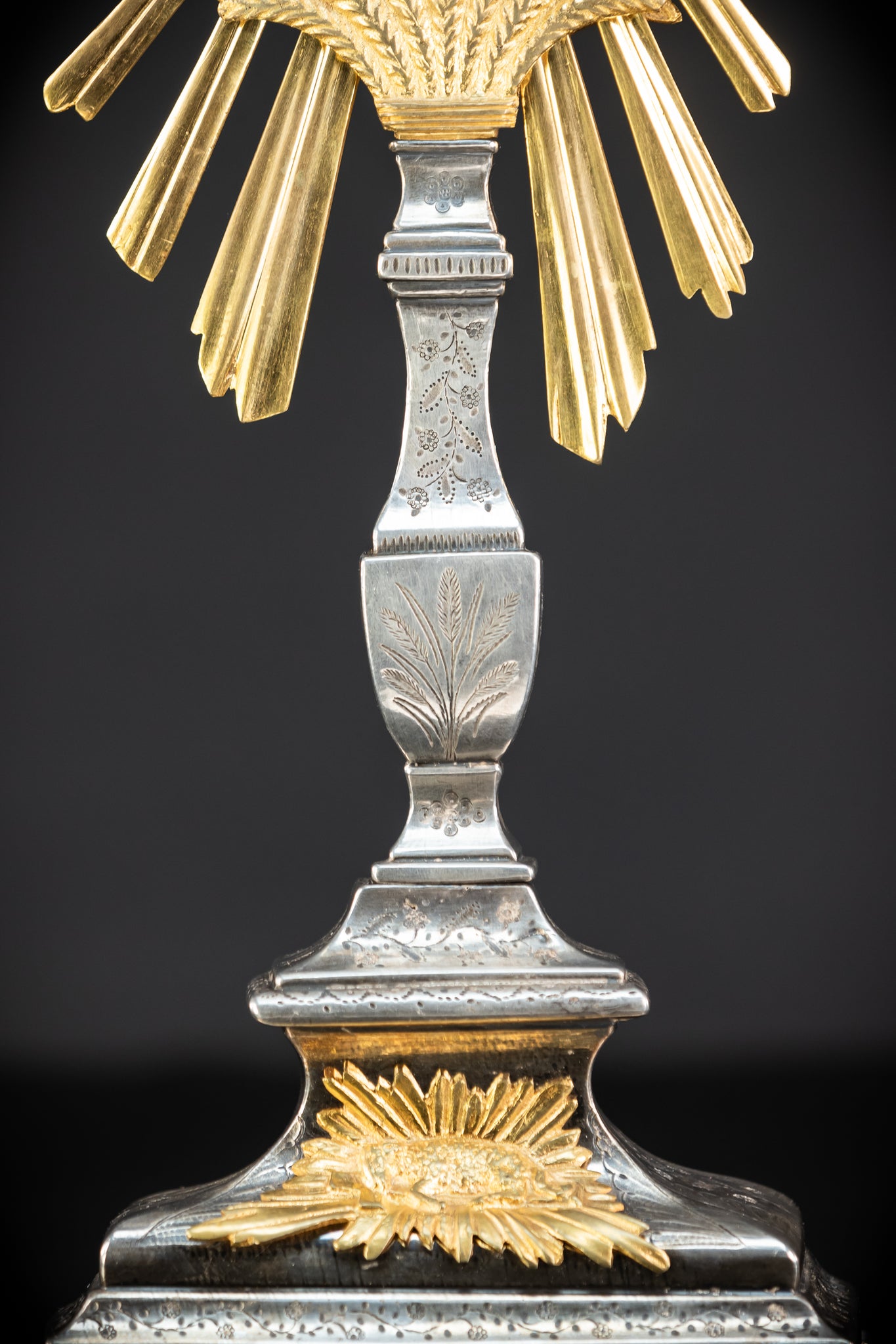 Monstrance Gilt | French Solar Ostensory | 1800s Antique | 18.9” / 48 cm
