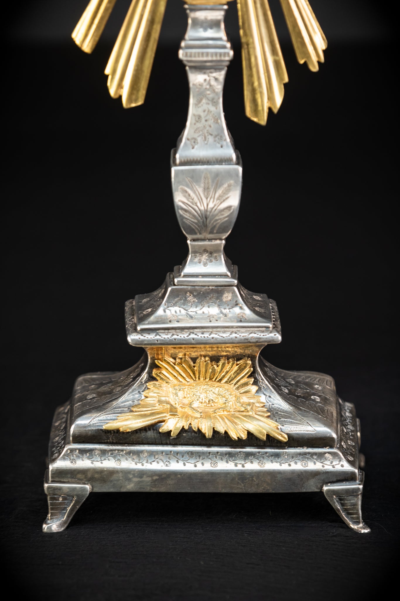 Monstrance Gilt | French Solar Ostensory | 1800s Antique | 18.9” / 48 cm