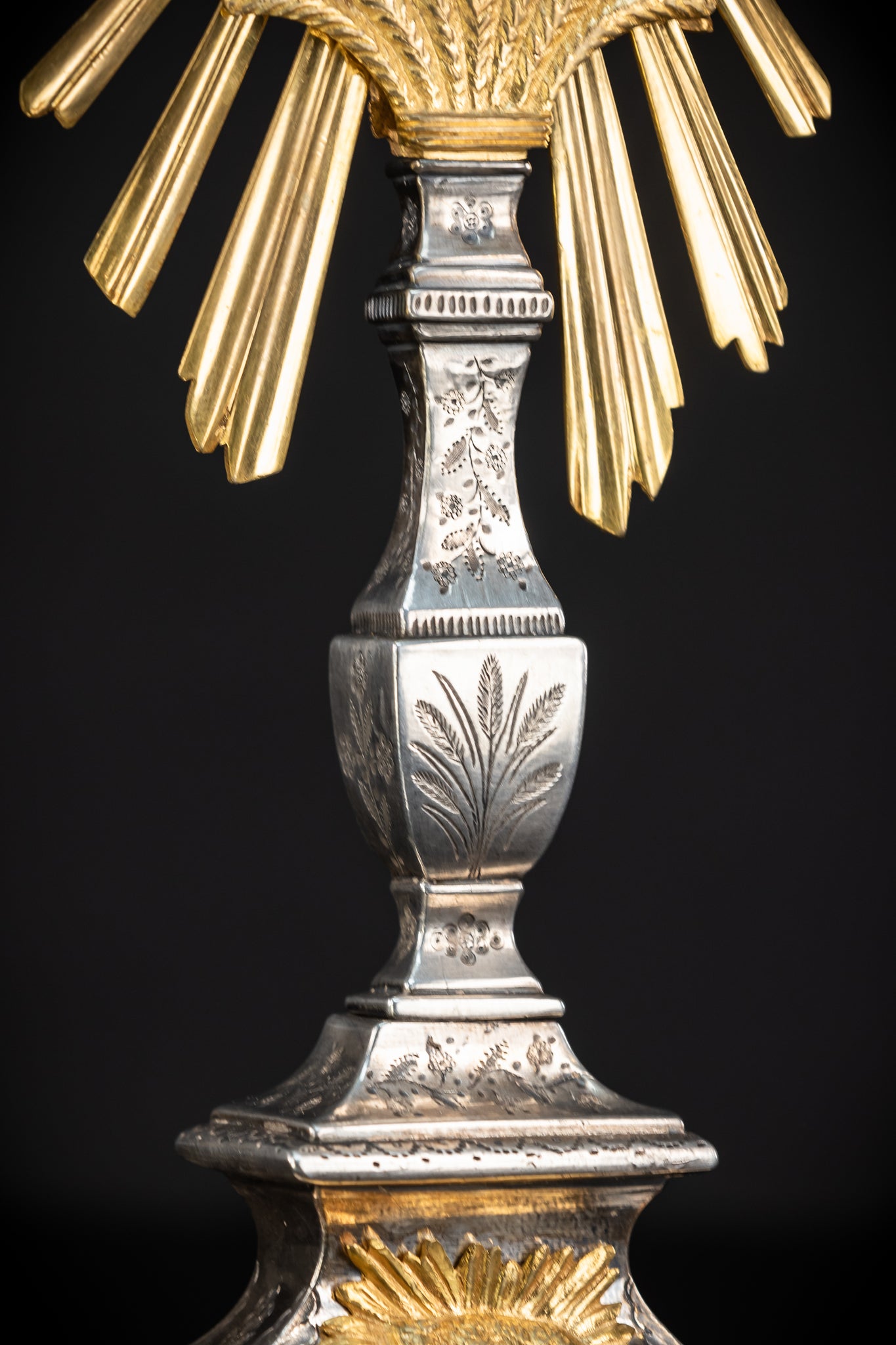 Monstrance Gilt | French Solar Ostensory | 1800s Antique | 18.9” / 48 cm