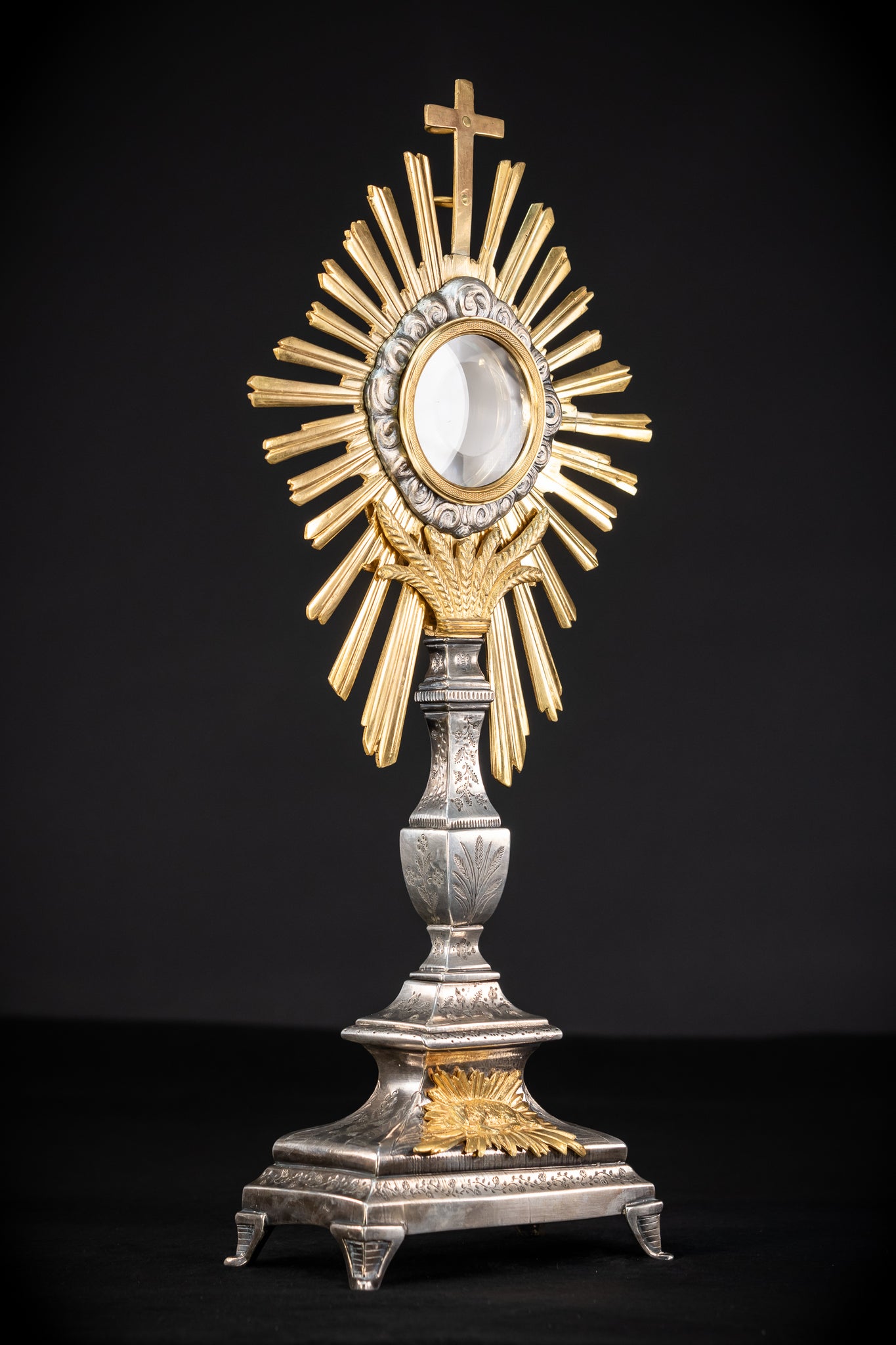 Monstrance Gilt | French Solar Ostensory | 1800s Antique | 18.9” / 48 cm