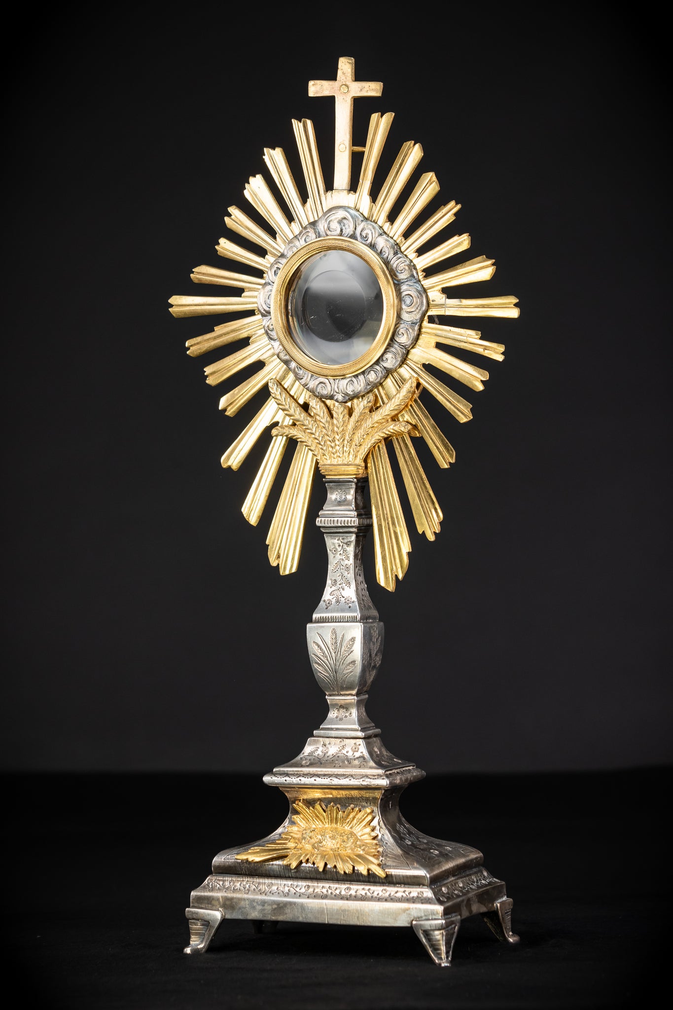 Monstrance Gilt | French Solar Ostensory | 1800s Antique | 18.9” / 48 cm