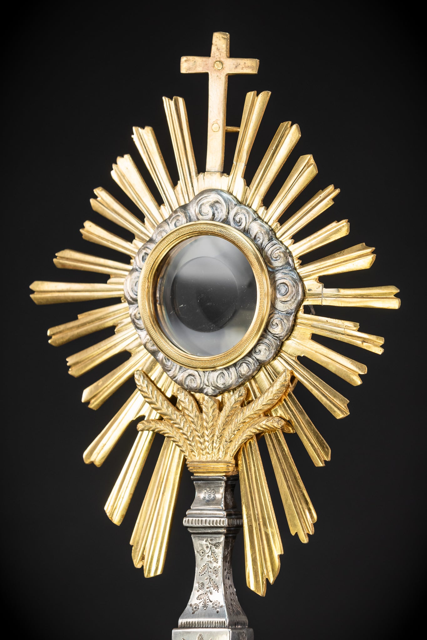 Monstrance Gilt | French Solar Ostensory | 1800s Antique | 18.9” / 48 cm