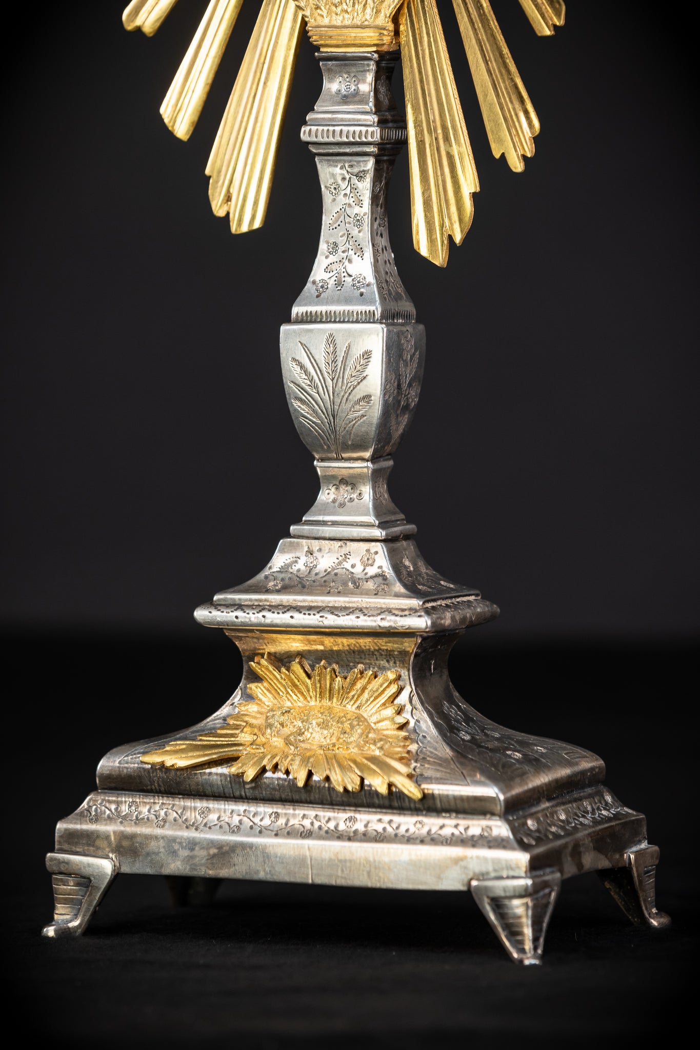 Monstrance Gilt | French Solar Ostensory | 1800s Antique | 18.9” / 48 cm