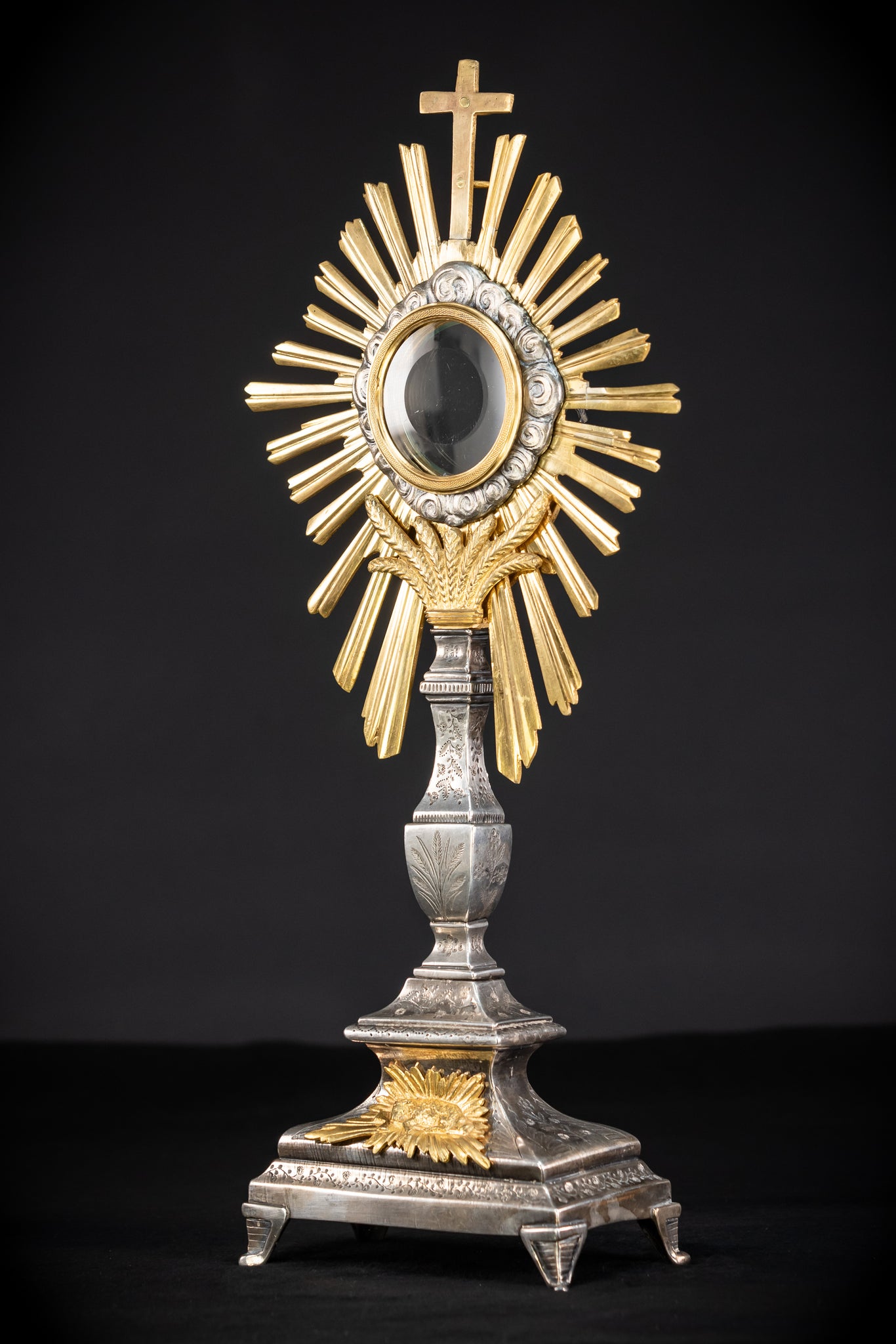 Monstrance Gilt | French Solar Ostensory | 1800s Antique | 18.9” / 48 cm