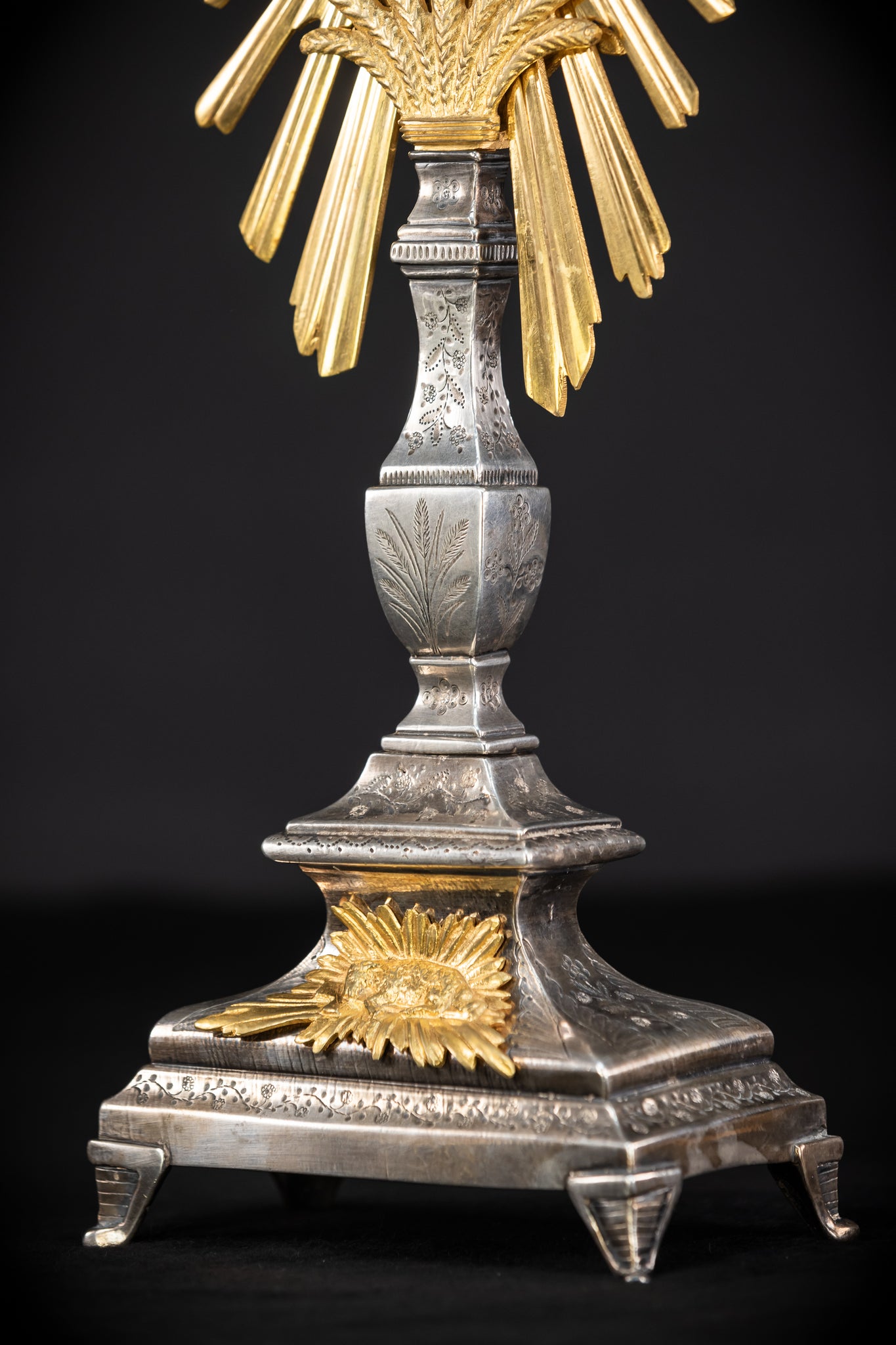 Monstrance Gilt | French Solar Ostensory | 1800s Antique | 18.9” / 48 cm