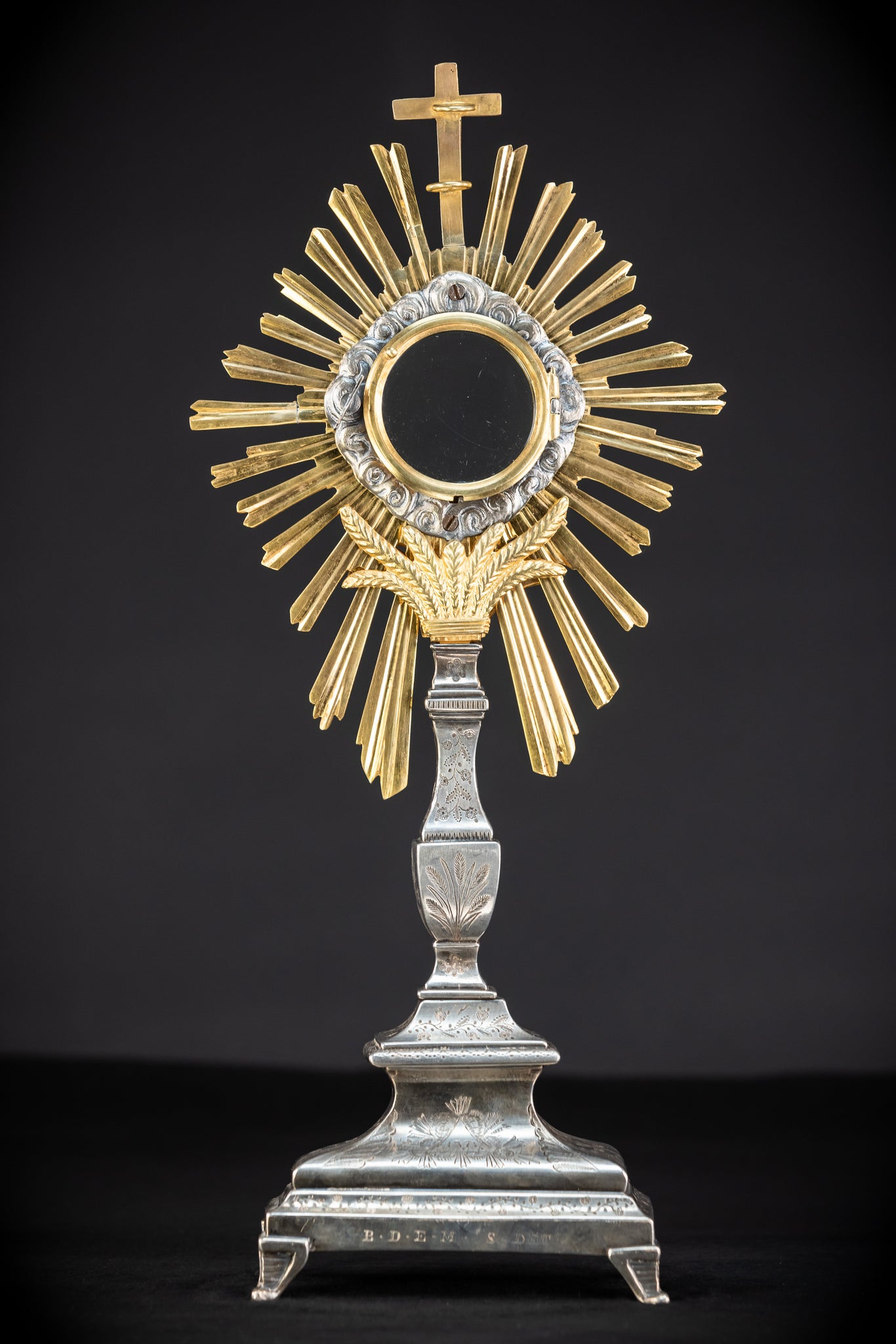 Monstrance Gilt | French Solar Ostensory | 1800s Antique | 18.9” / 48 cm