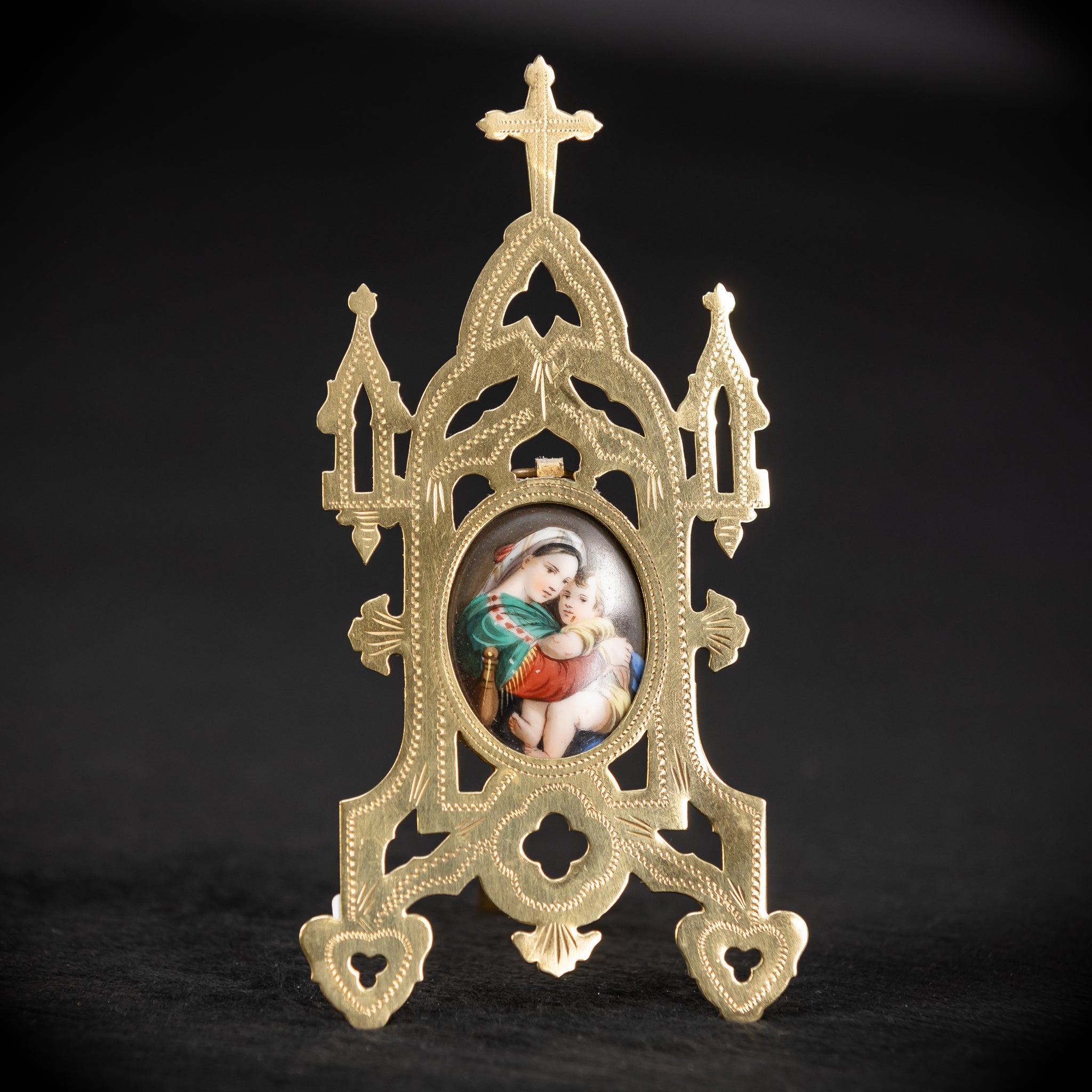 Madonna with Infant Jesus Porcelain Painting Icon